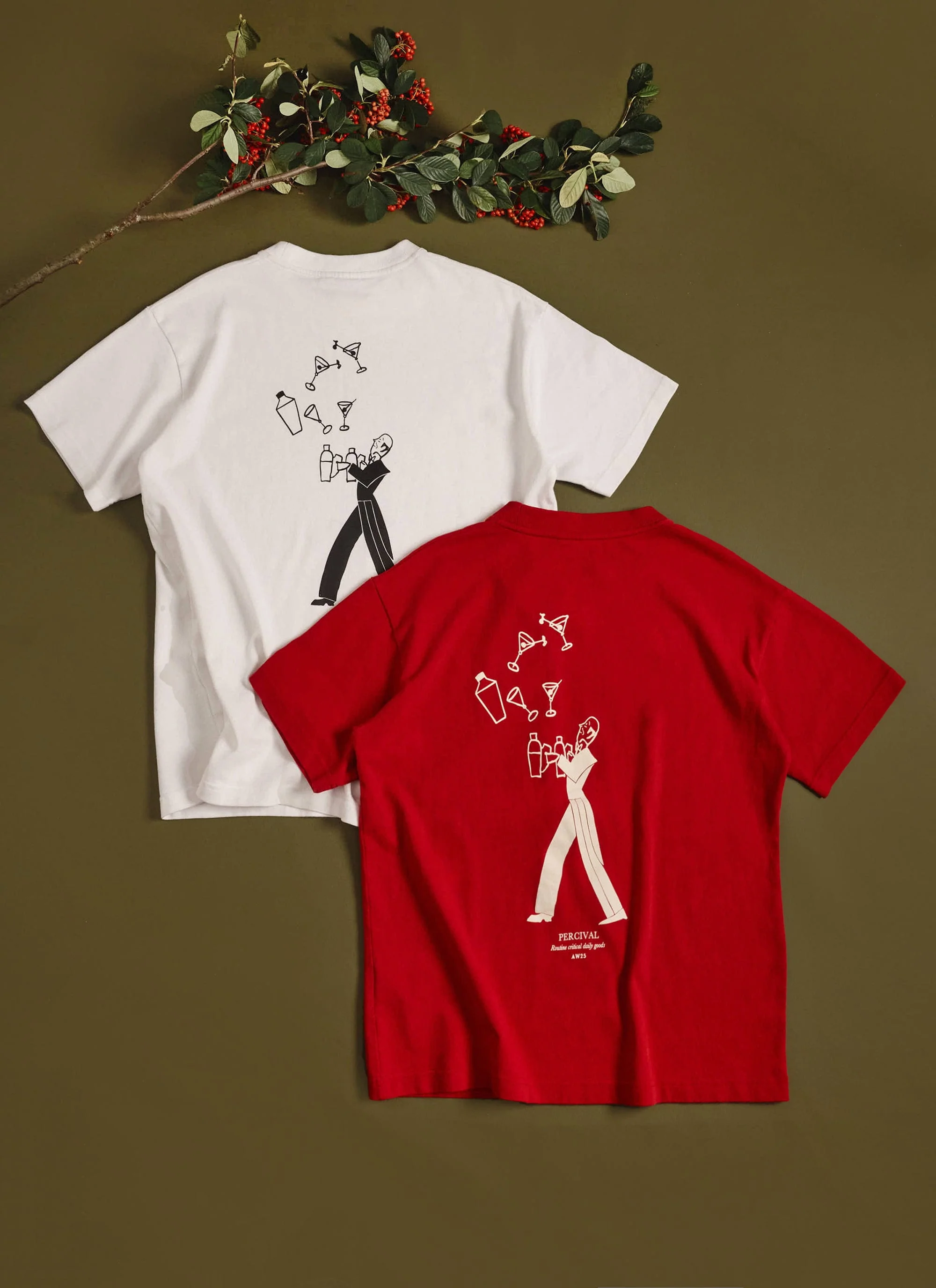 Martini Oversized T Shirt | Embroidered Organic Cotton | Red - Image 3