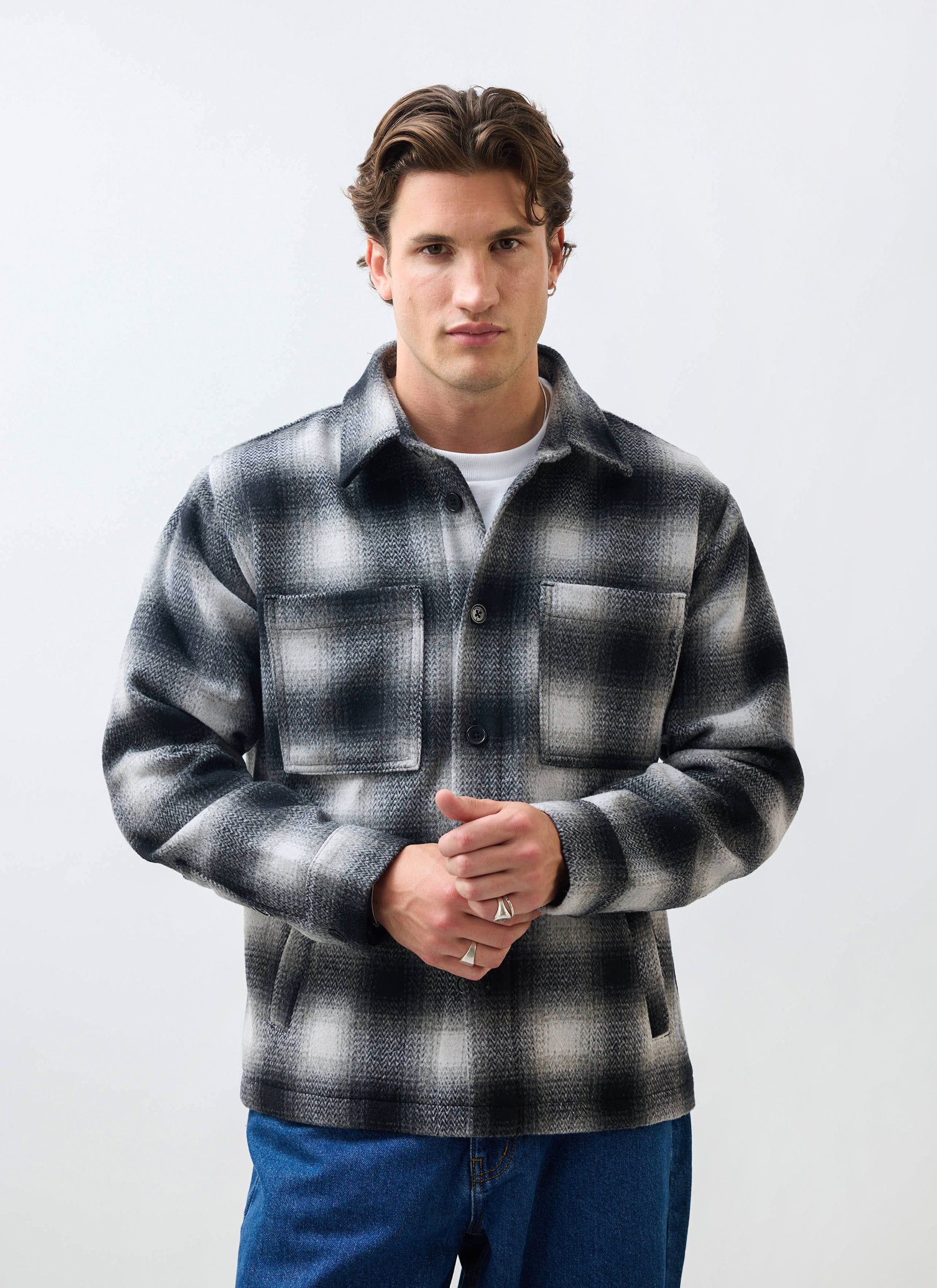 Check Overshirt | Grey - Image 5