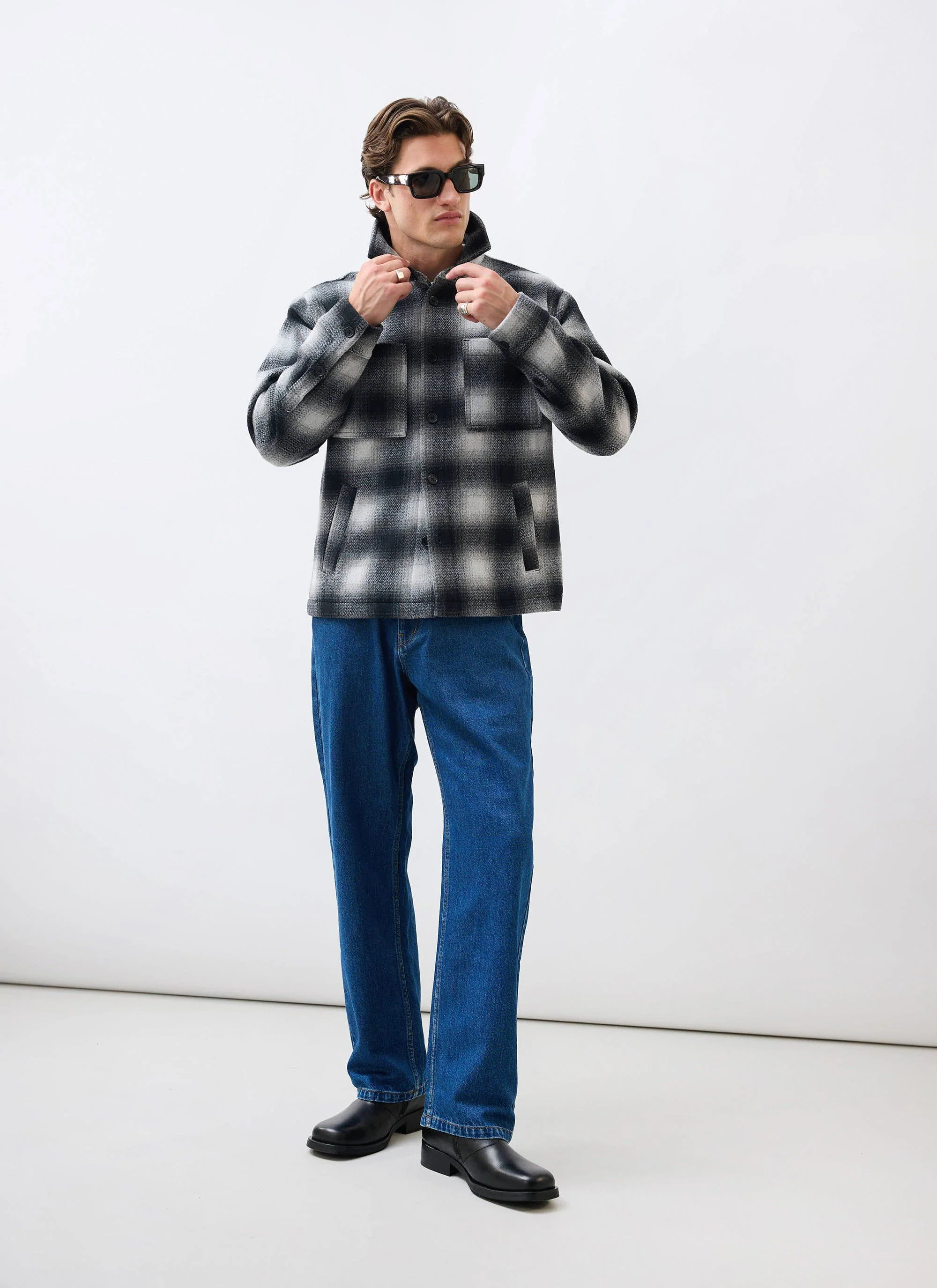 Check Overshirt | Grey - Image 7