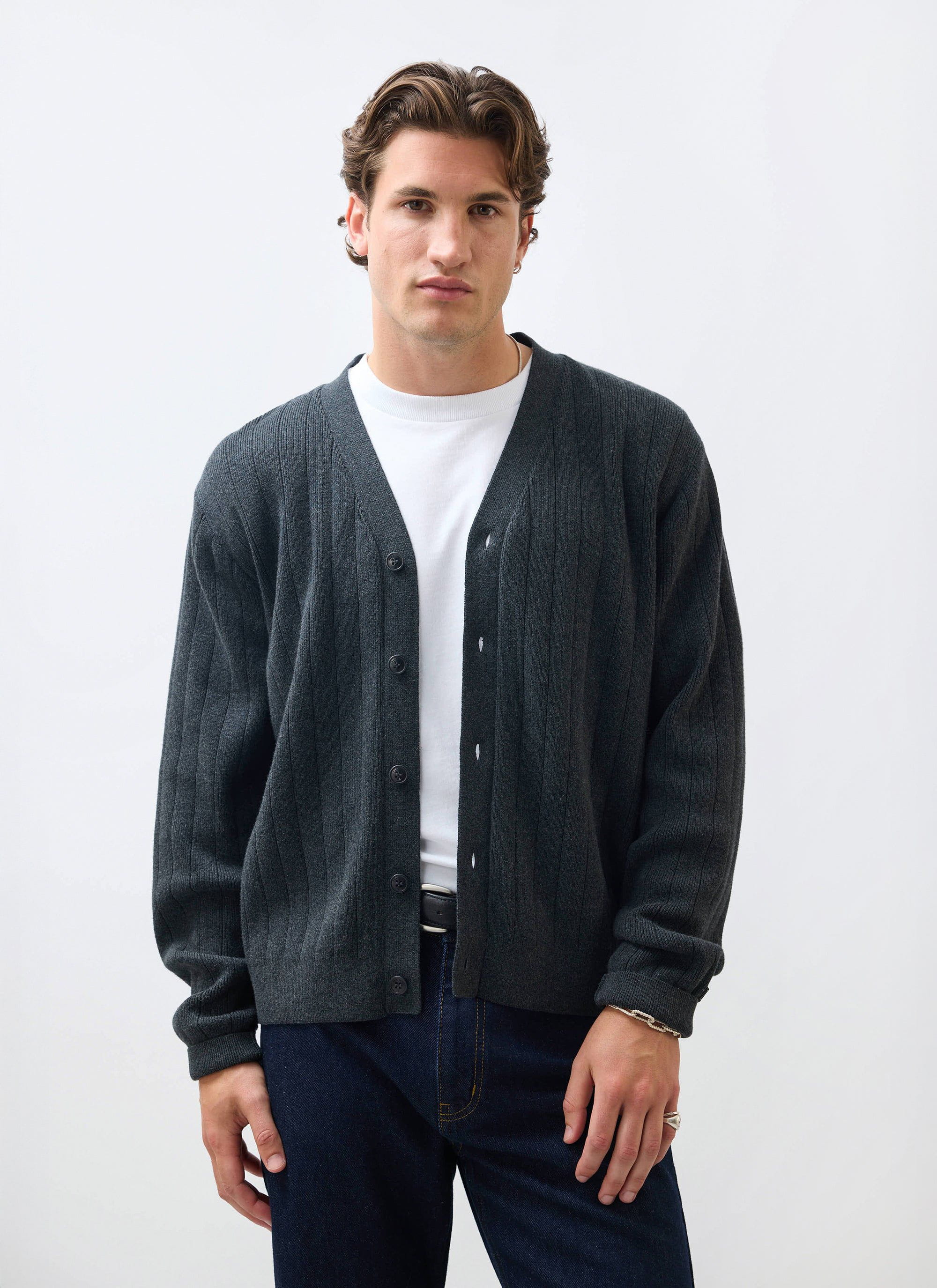 Editor Cardigan | Cotton | Grey - Image 3