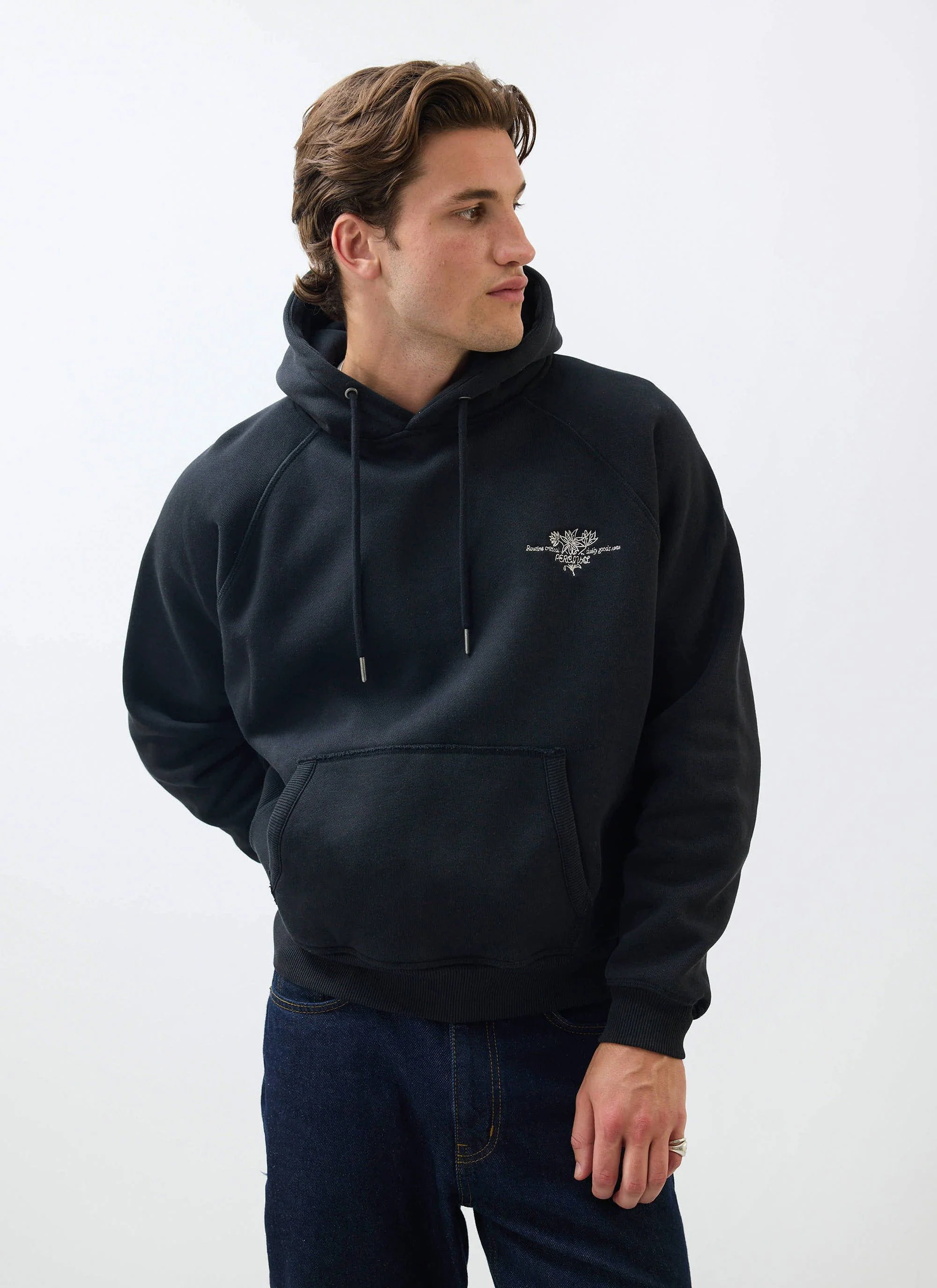 Heritage 90's Raglan Hoodie | Cotton | Black - Image 3