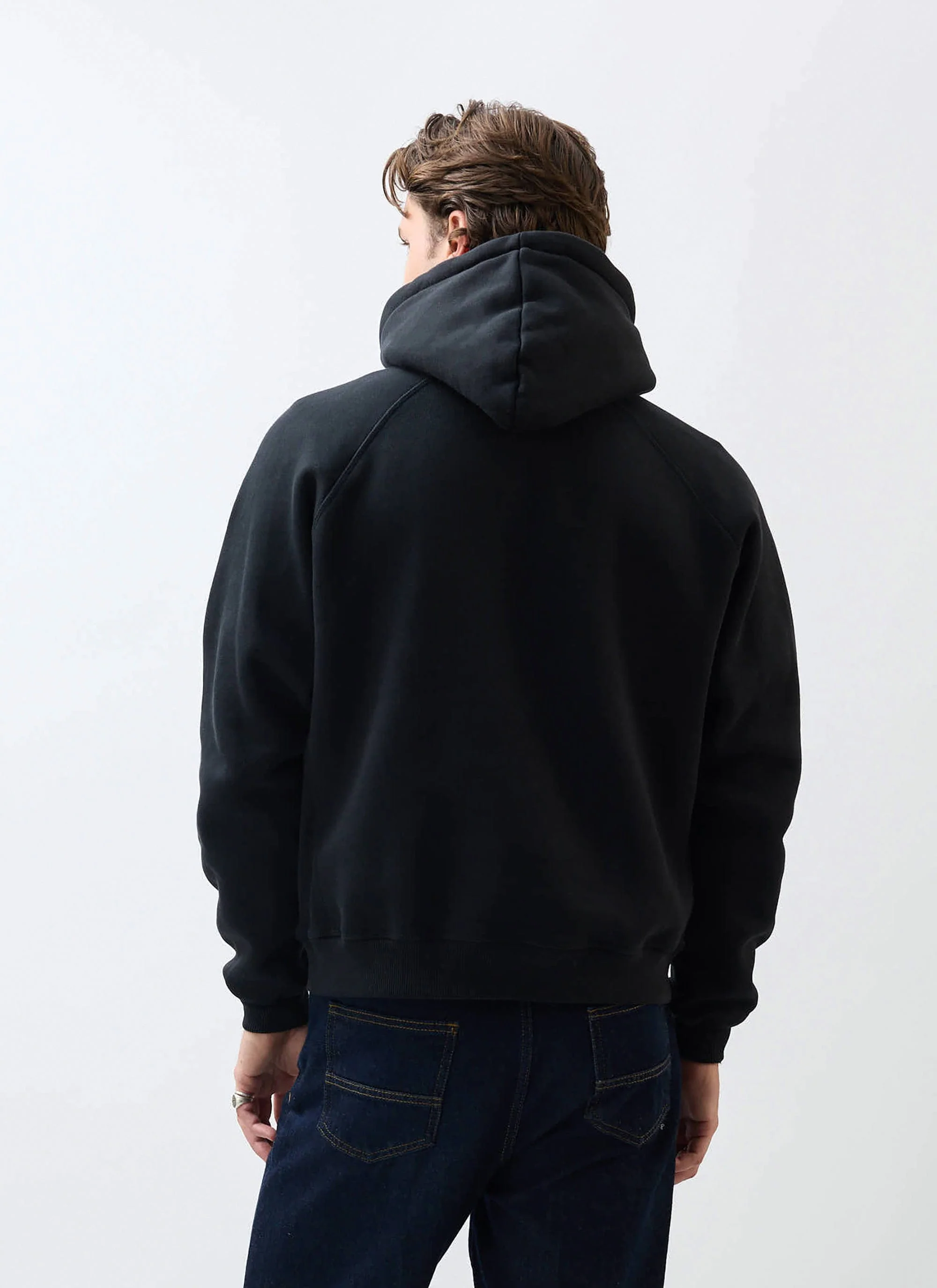 Heritage 90's Raglan Hoodie | Cotton | Black - Image 6