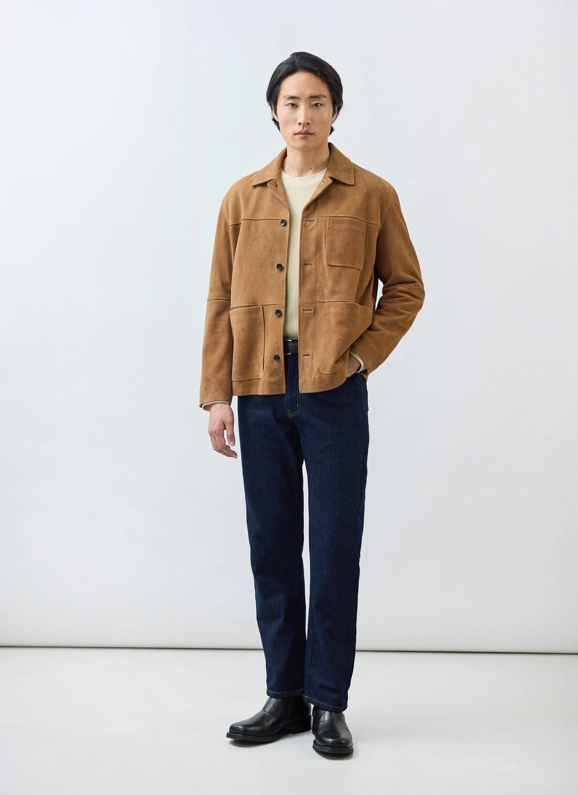Afterward Suede Chore Jacket | Tan - Image 3