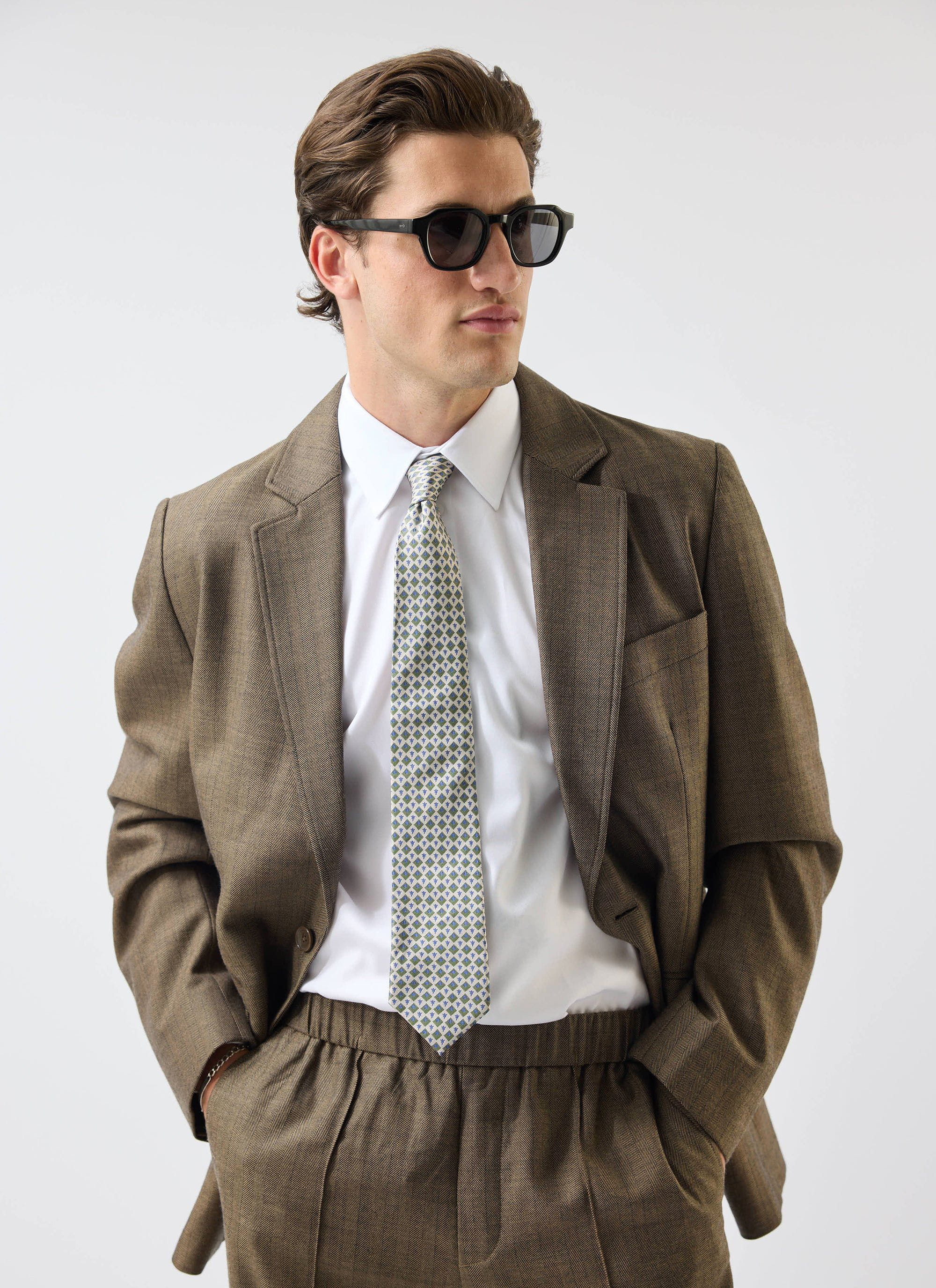 Grounds Tailored Blazer | Herringbone Wool | Oak