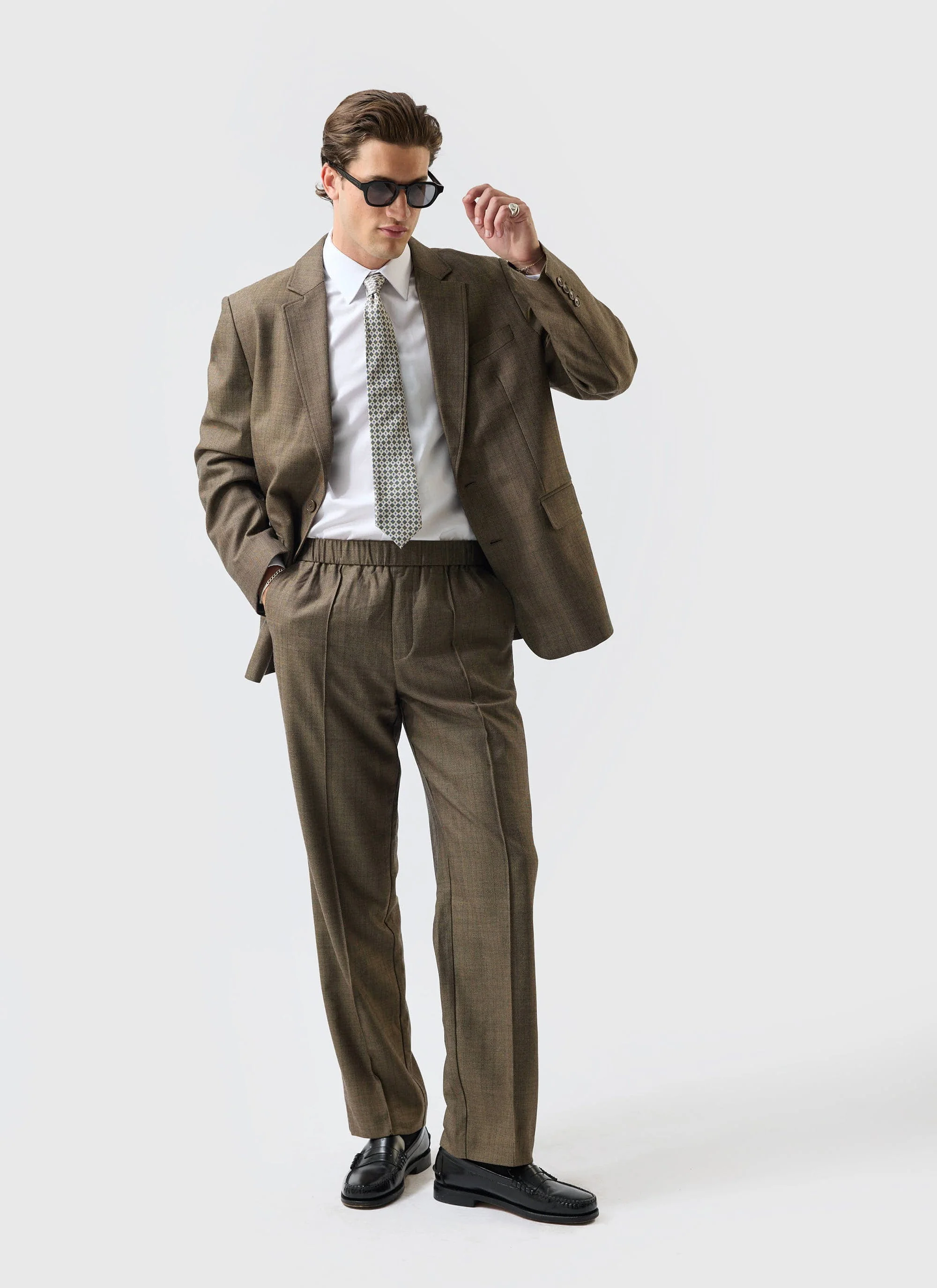 Grounds Tailored Blazer | Herringbone Wool | Oak - Image 2