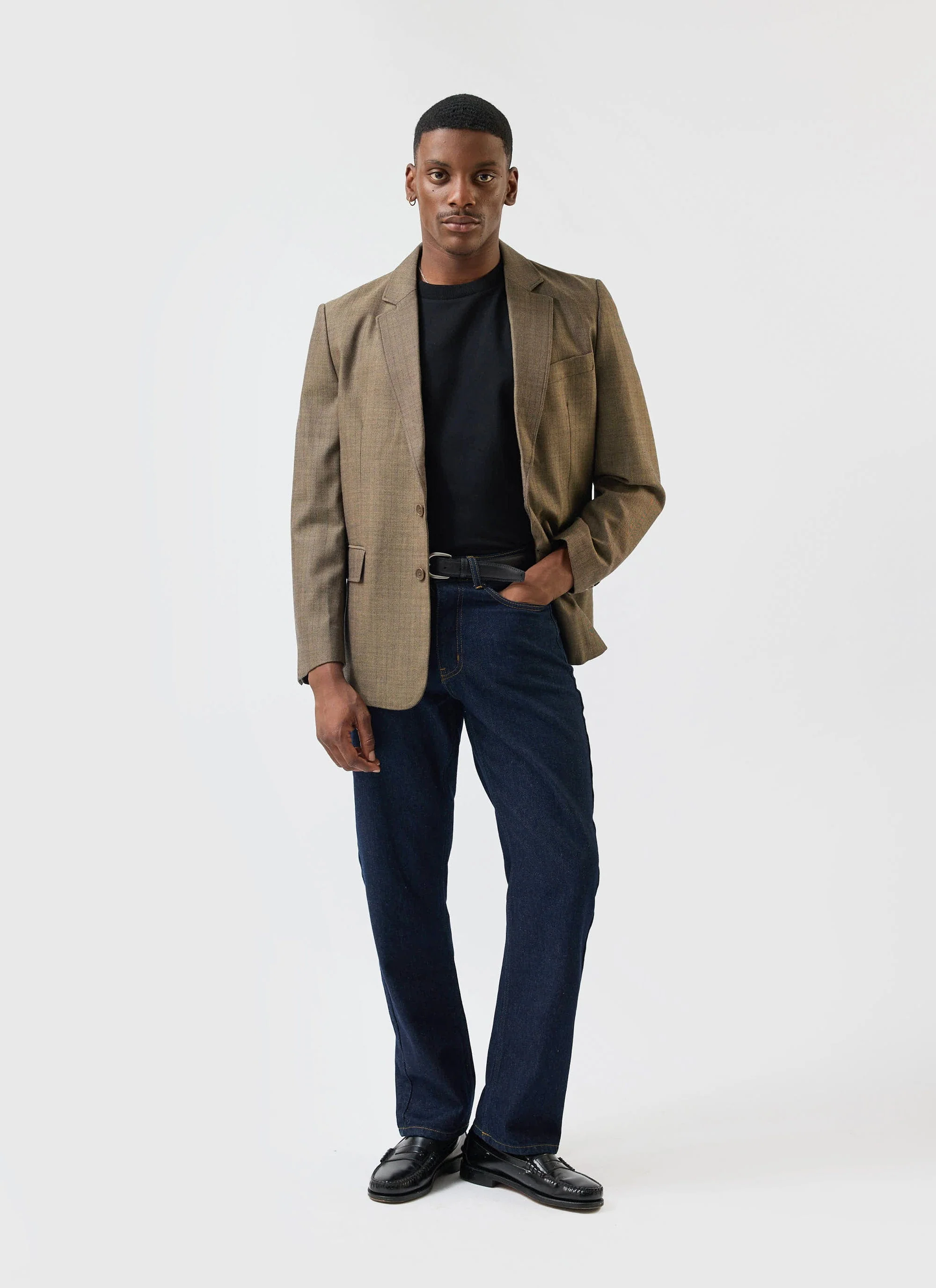 Grounds Tailored Blazer | Herringbone Wool | Oak - Image 3