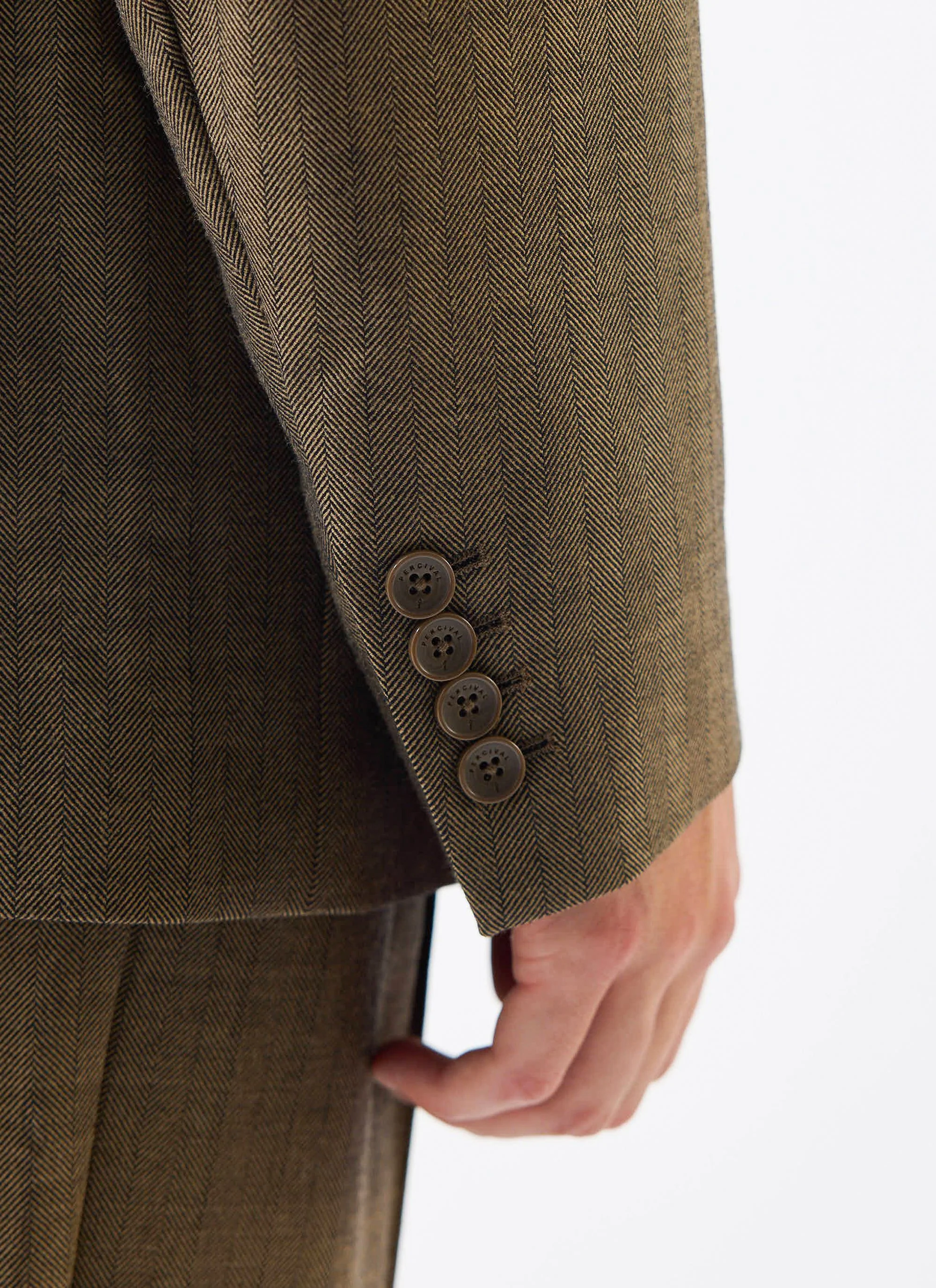 Grounds Tailored Blazer | Herringbone Wool | Oak - Image 8