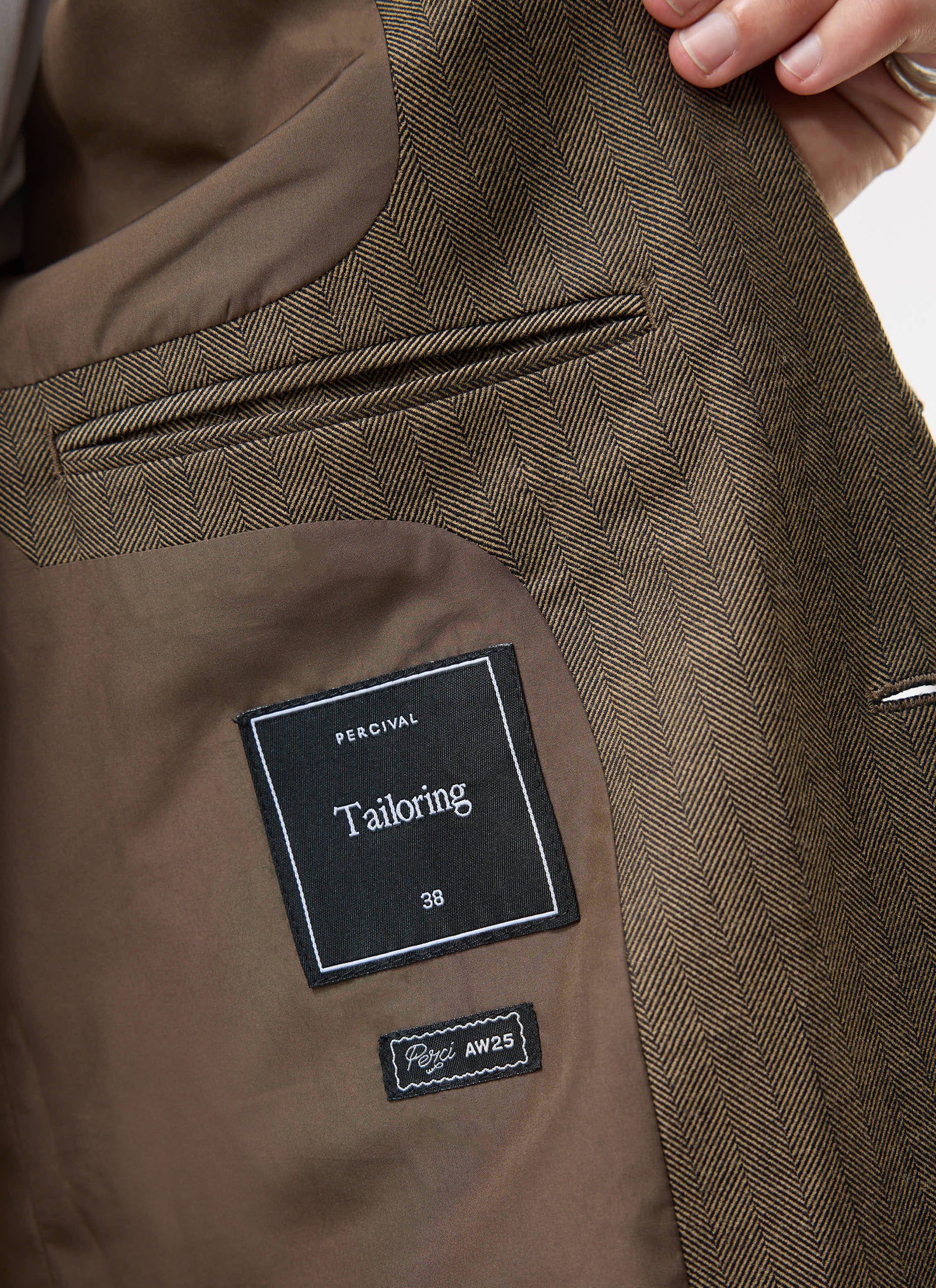 Grounds Tailored Blazer | Herringbone Wool | Oak - Image 9