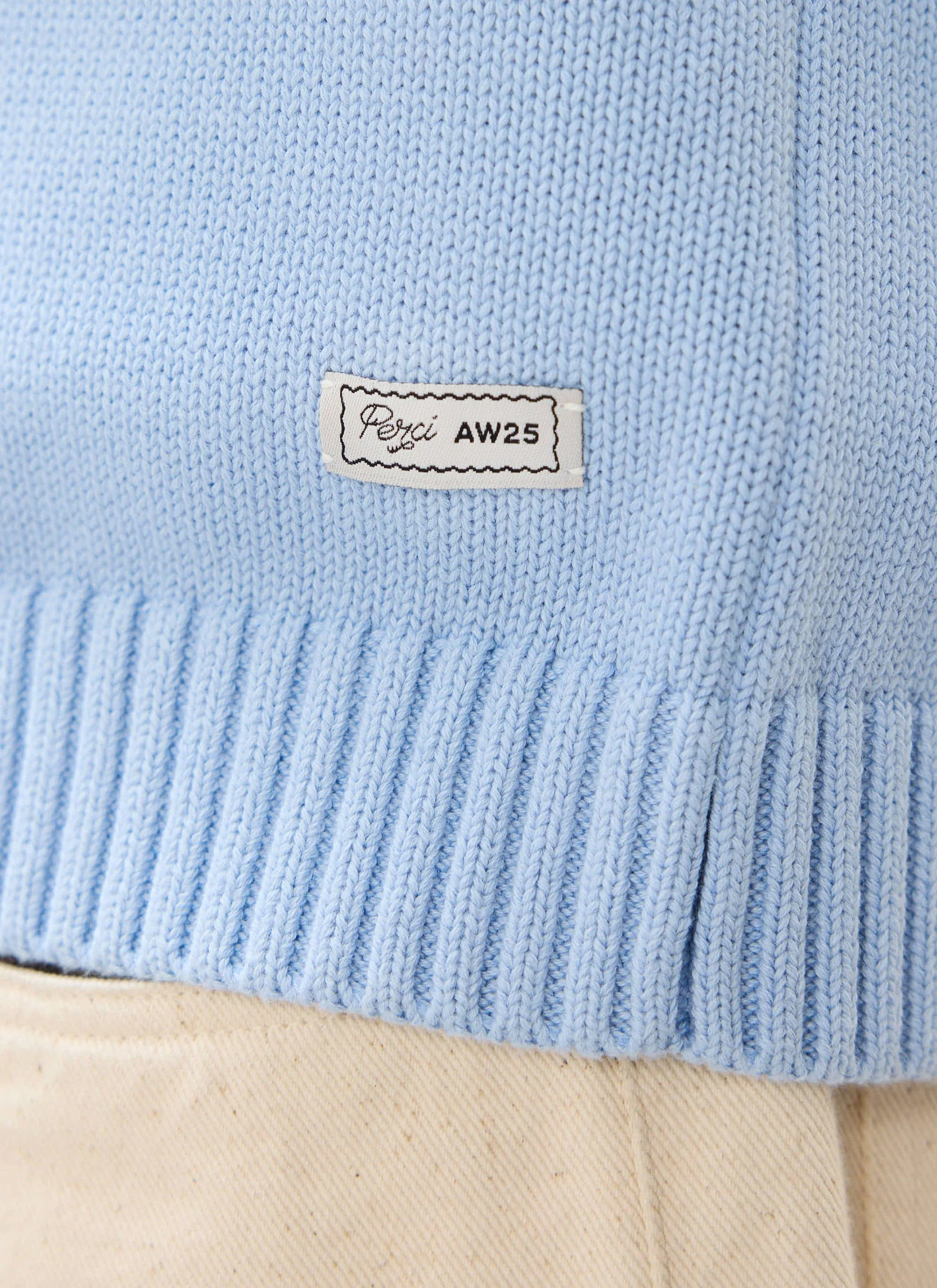 Verso Short Sleeve Knitted Shirt | Cotton | Heather Blue - Image 8