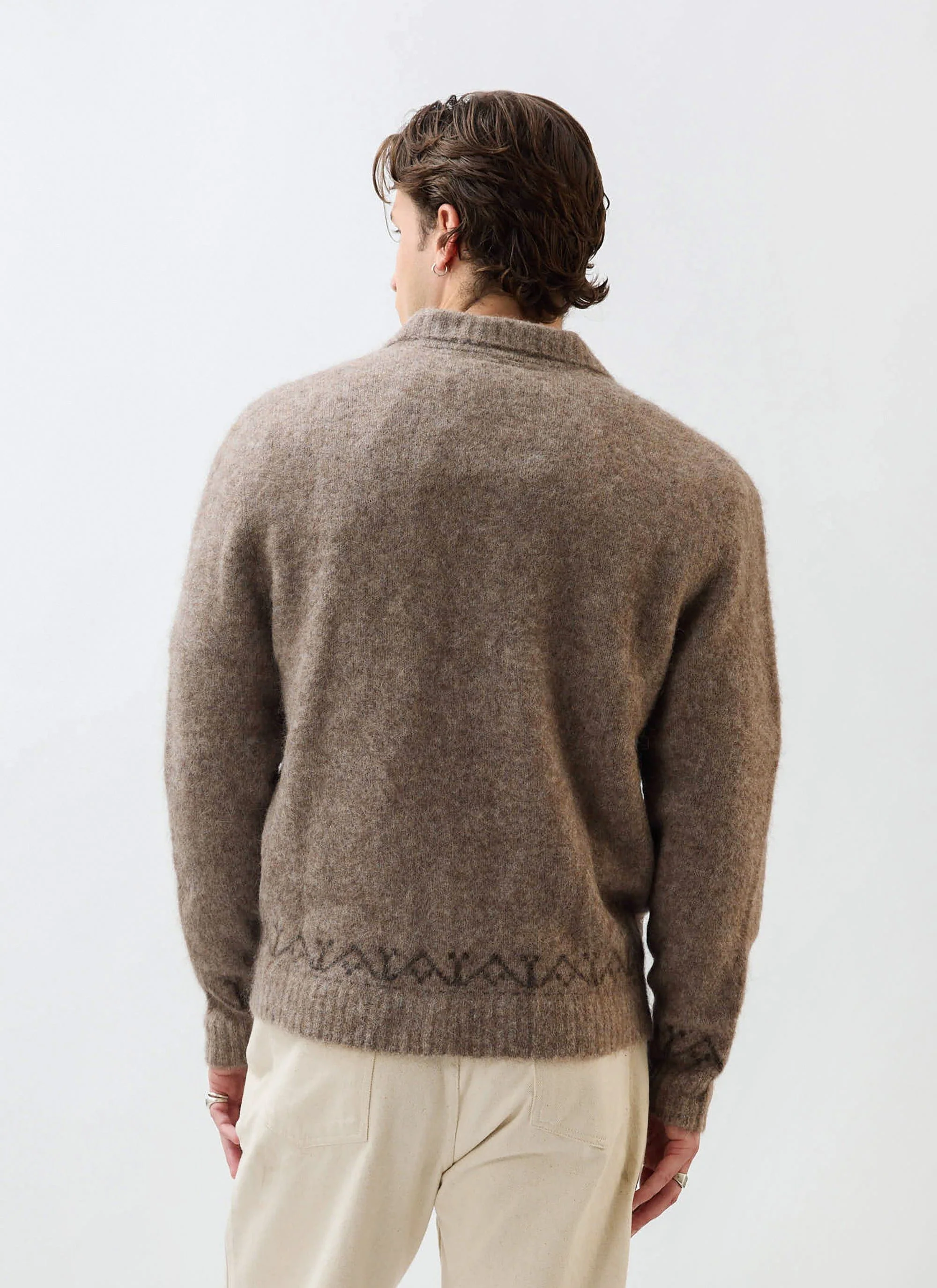 Novel Collared Cardigan | Wool | Oak - Image 8