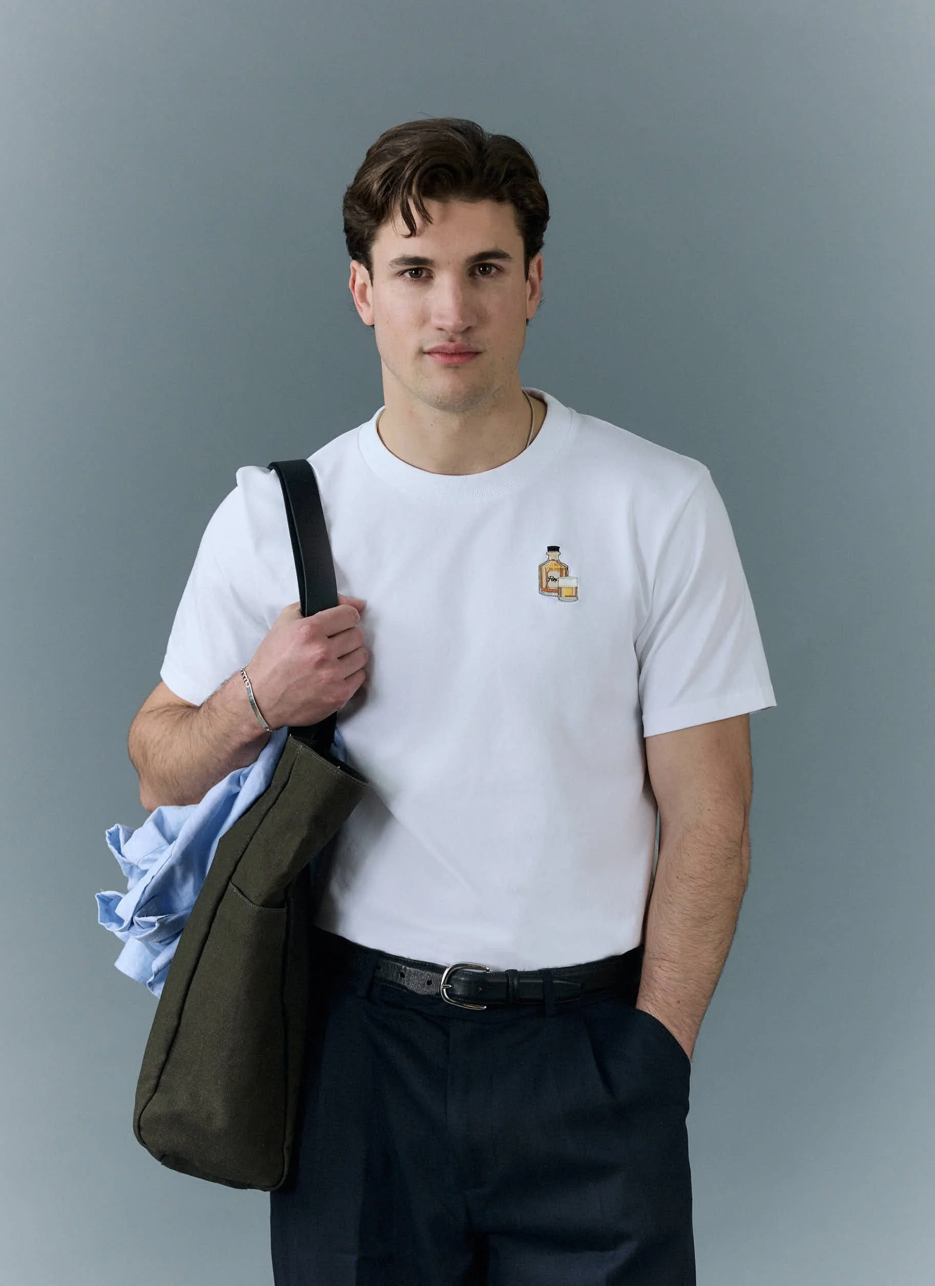 Old Fashioned T Shirt | Embroidered Organic Cotton | White - Image 2