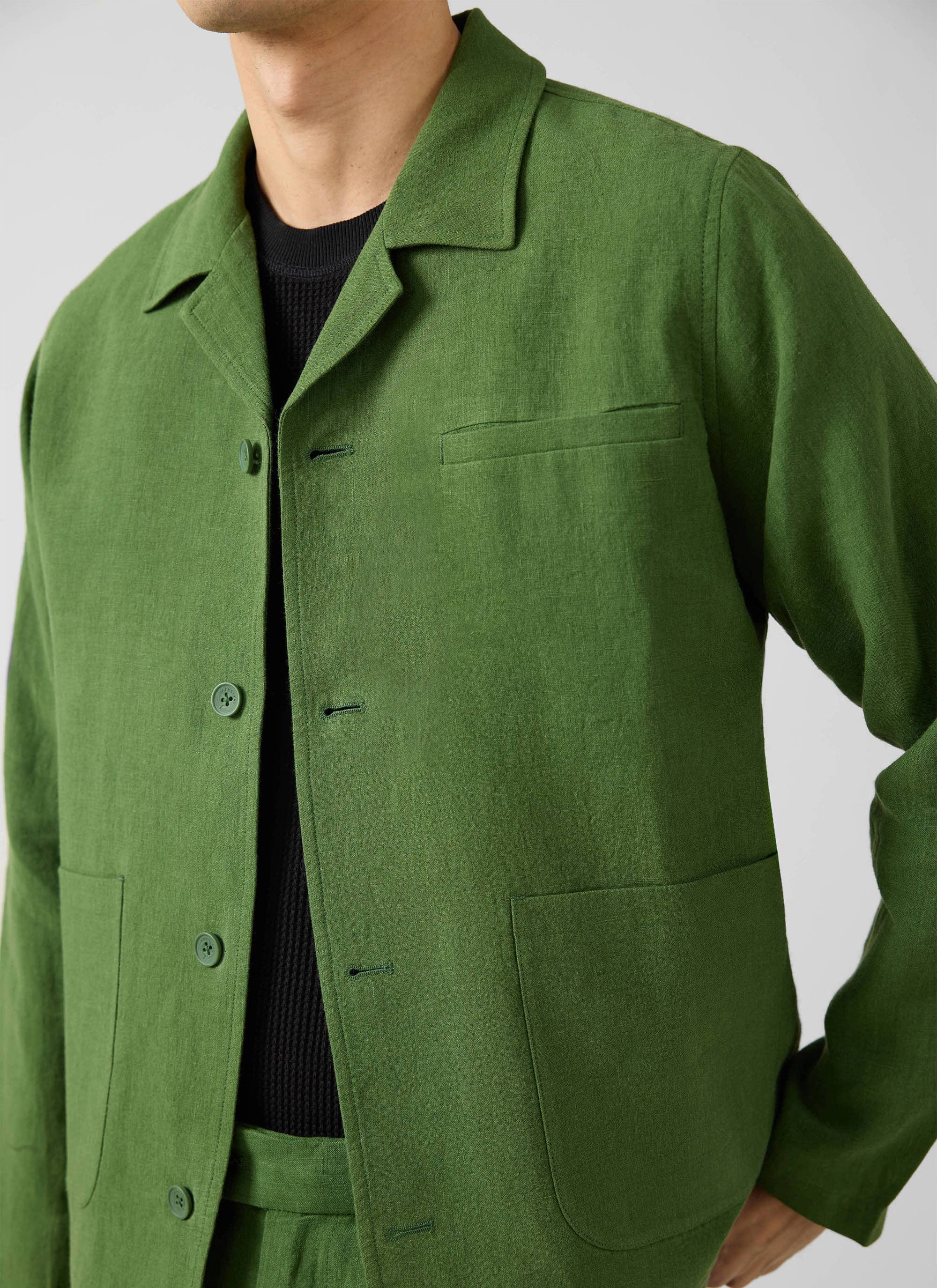 Overshirt | Linen | Forest - Image 7