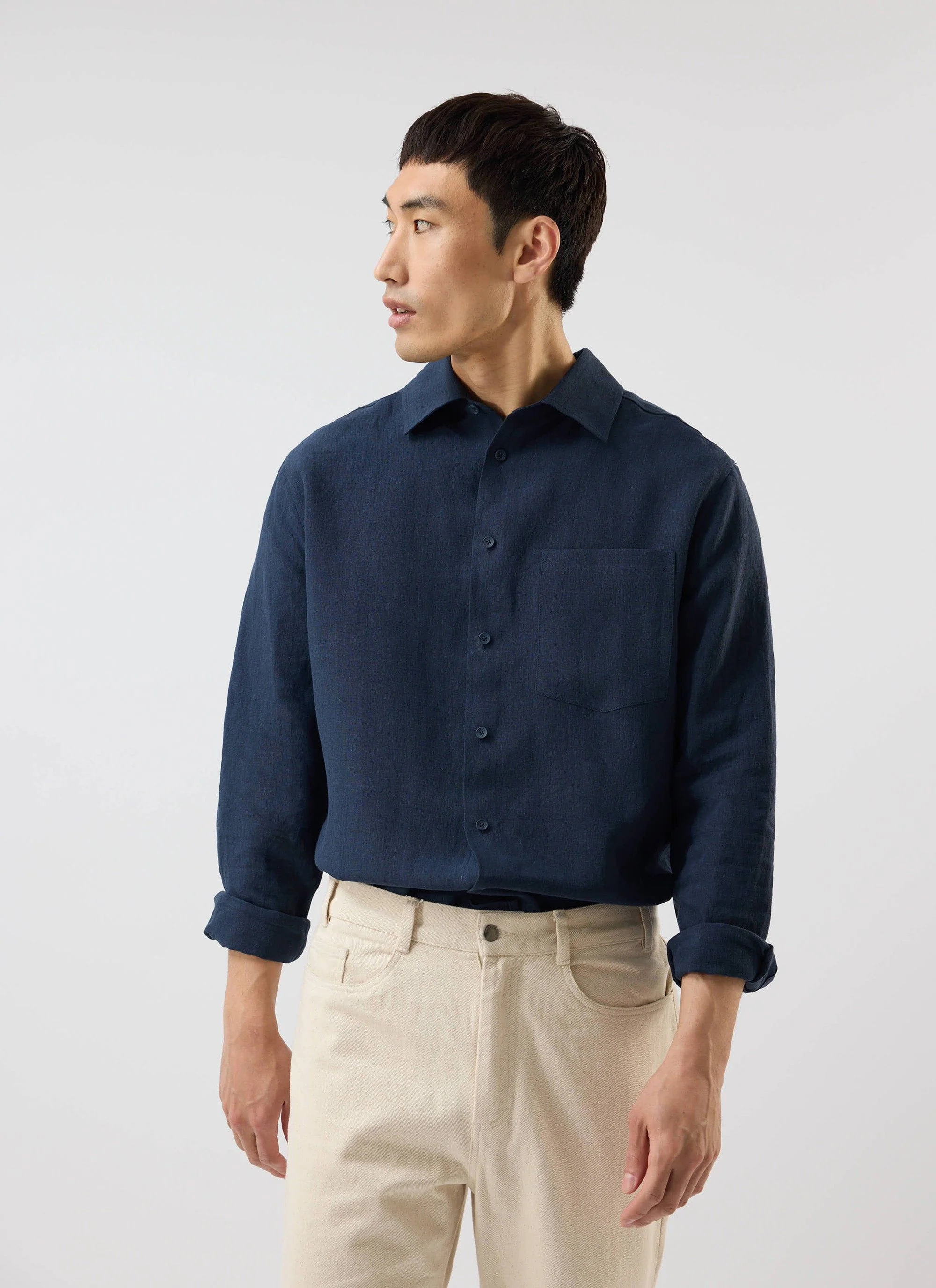 Pearce Shirt | Linen | Navy - Image 2
