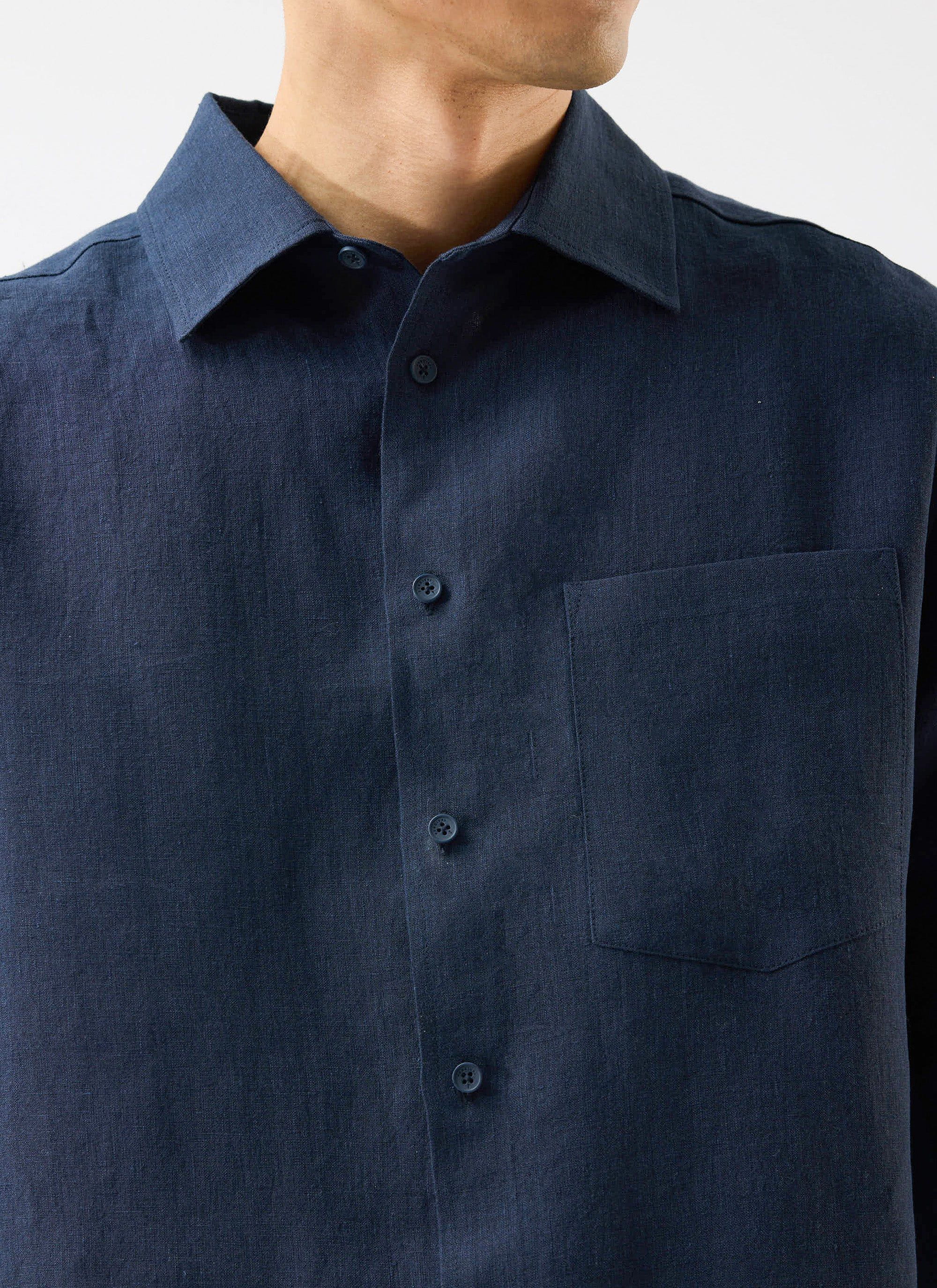 Pearce Shirt | Linen | Navy - Image 5
