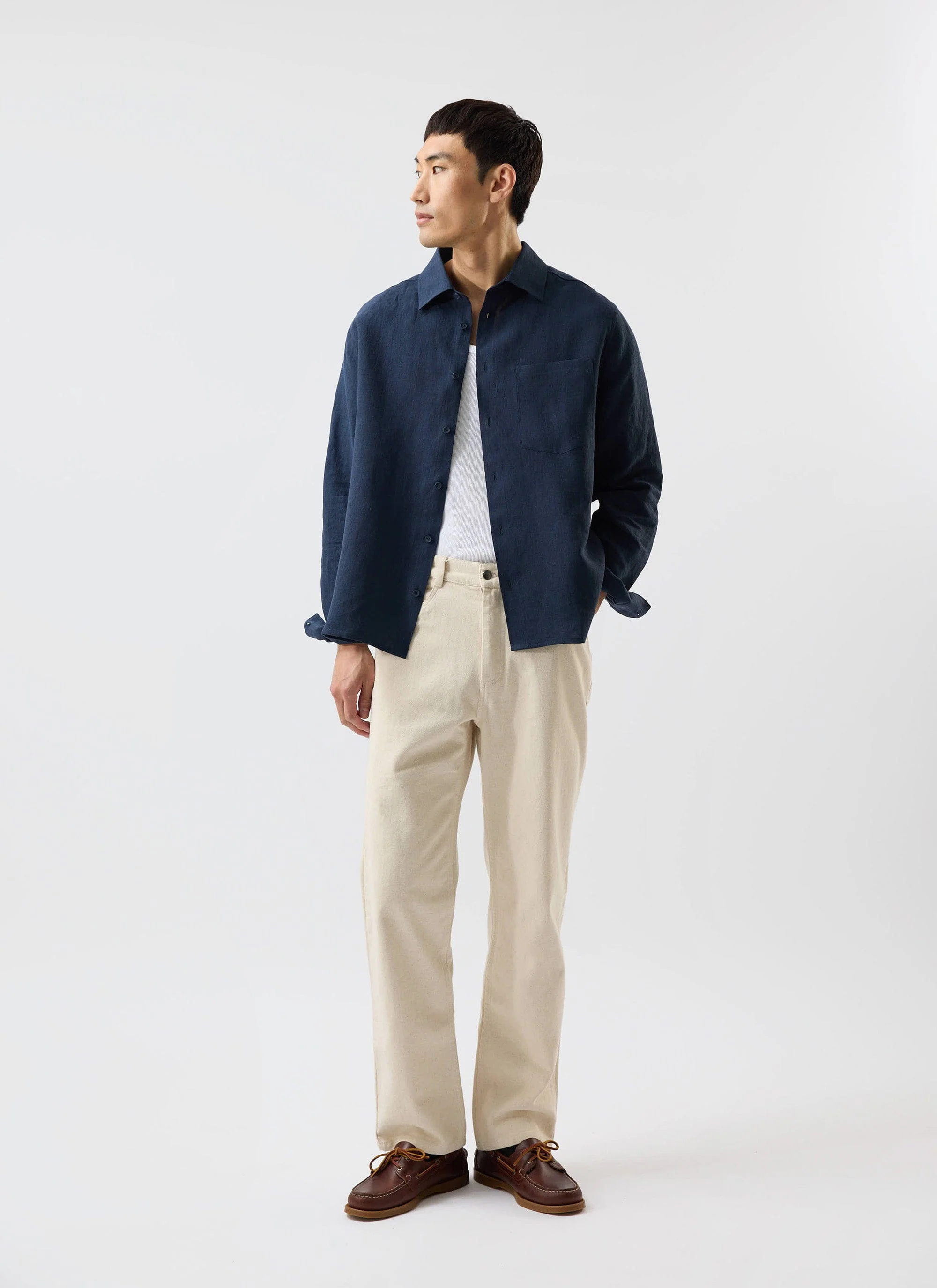 Pearce Shirt | Linen | Navy - Image 8