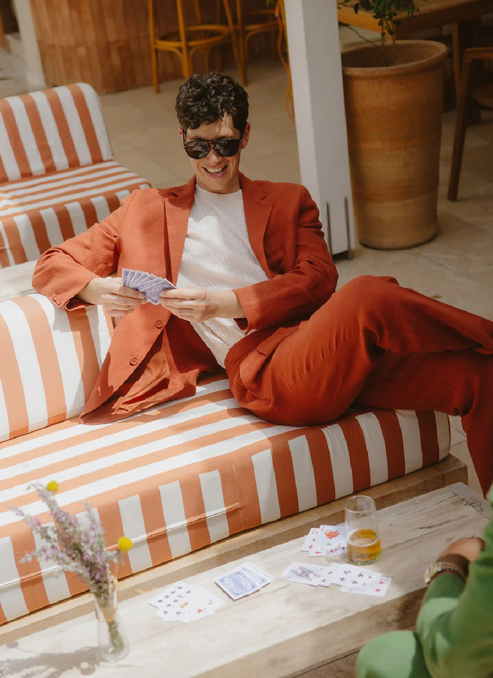 Relaxed Tailored Linen Blazer | Rust - Image 9
