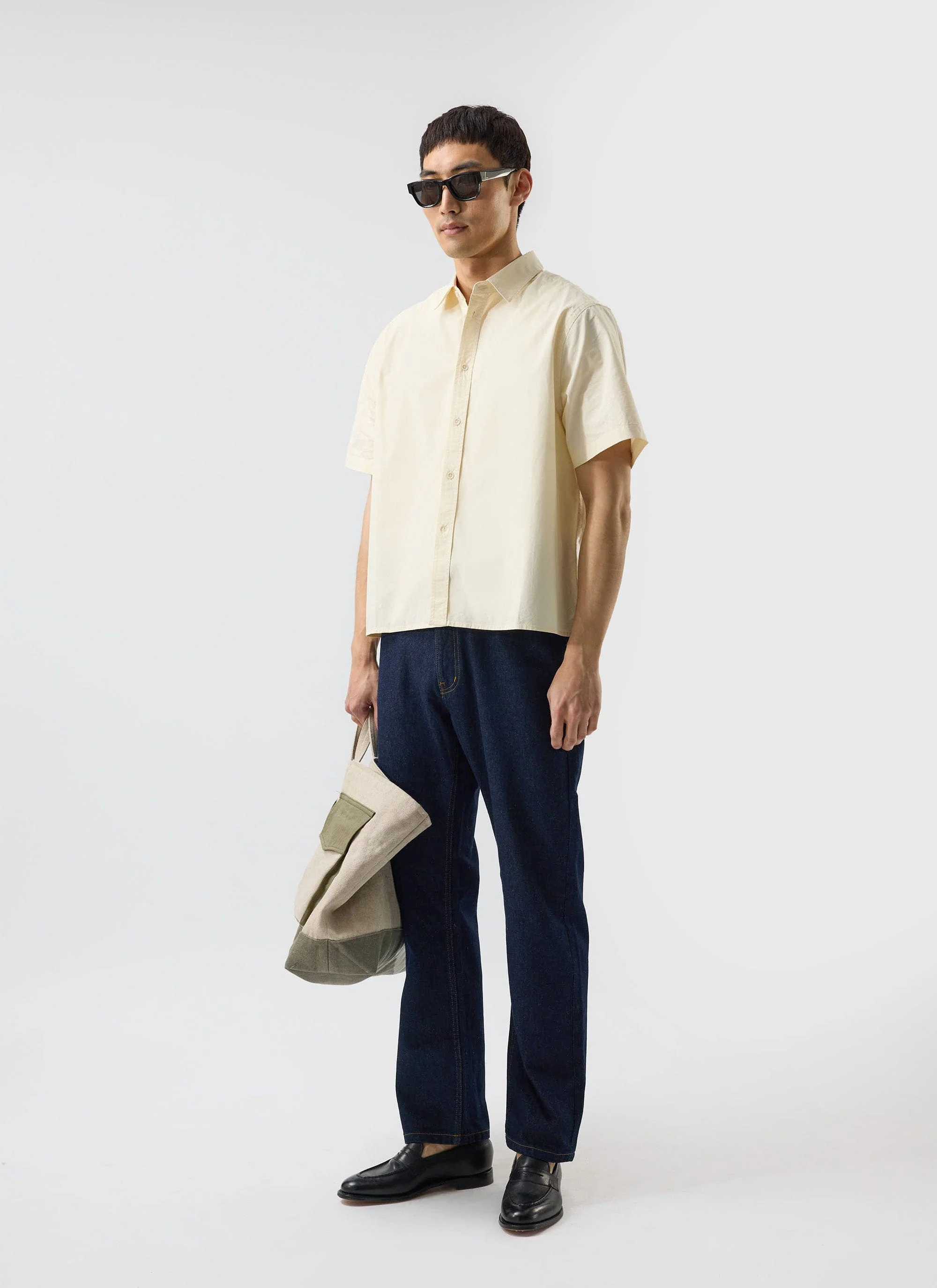 Boxy Cropped Clerk Shirt | Cream - Image 8
