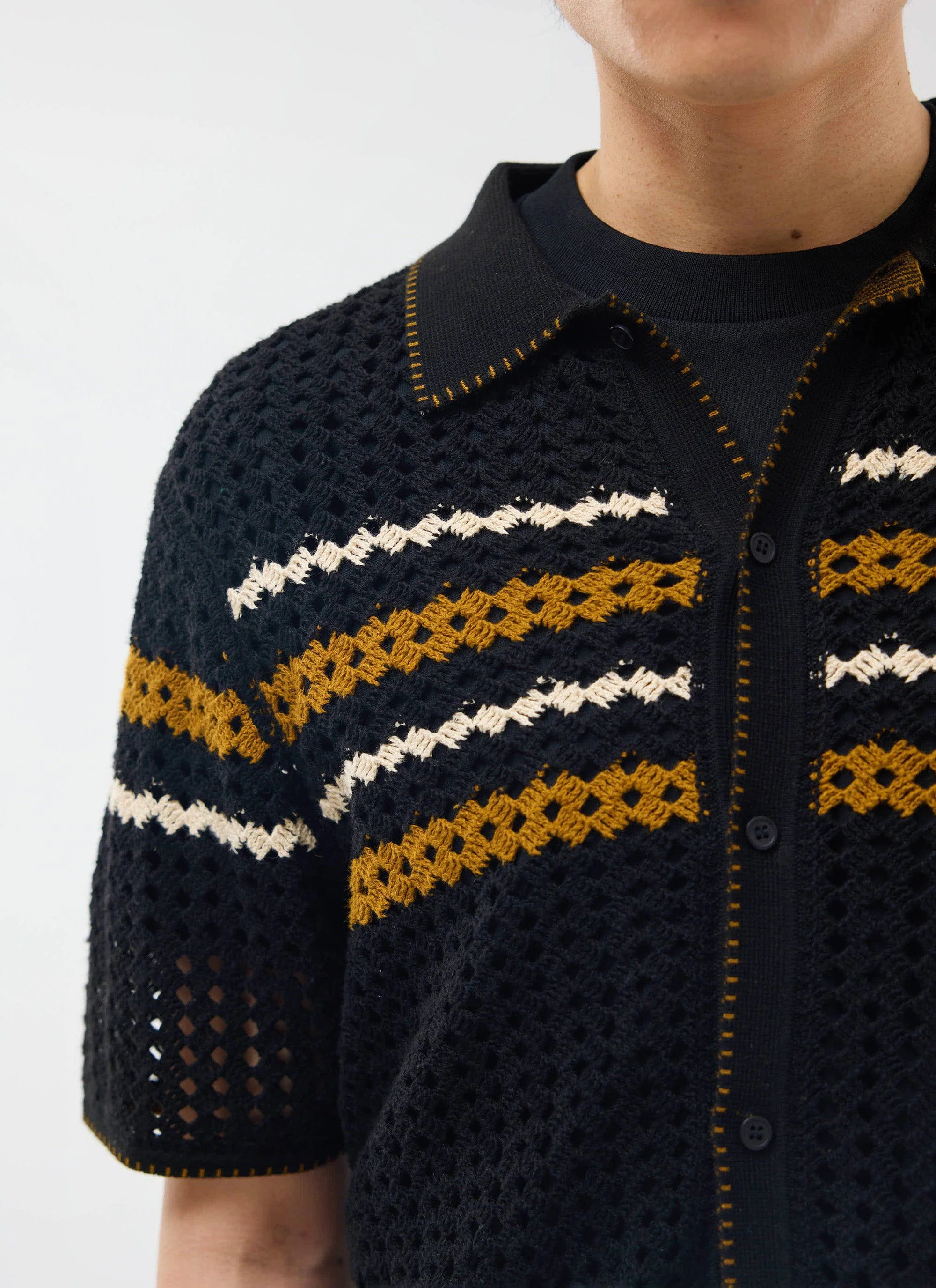 Pesaro Knitted Shirt | Cotton | Black - Image 4