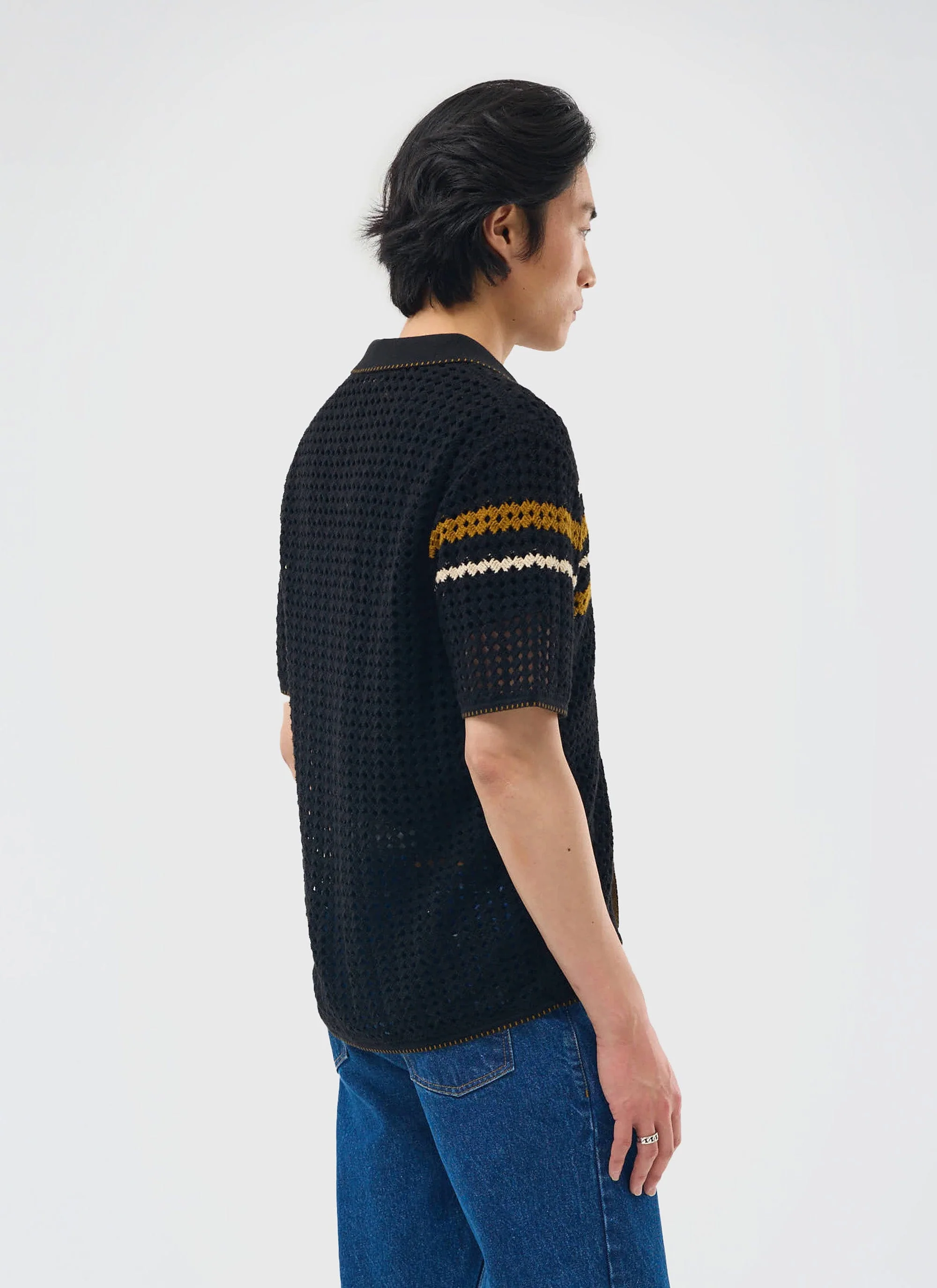 Pesaro Knitted Shirt | Cotton | Black - Image 6