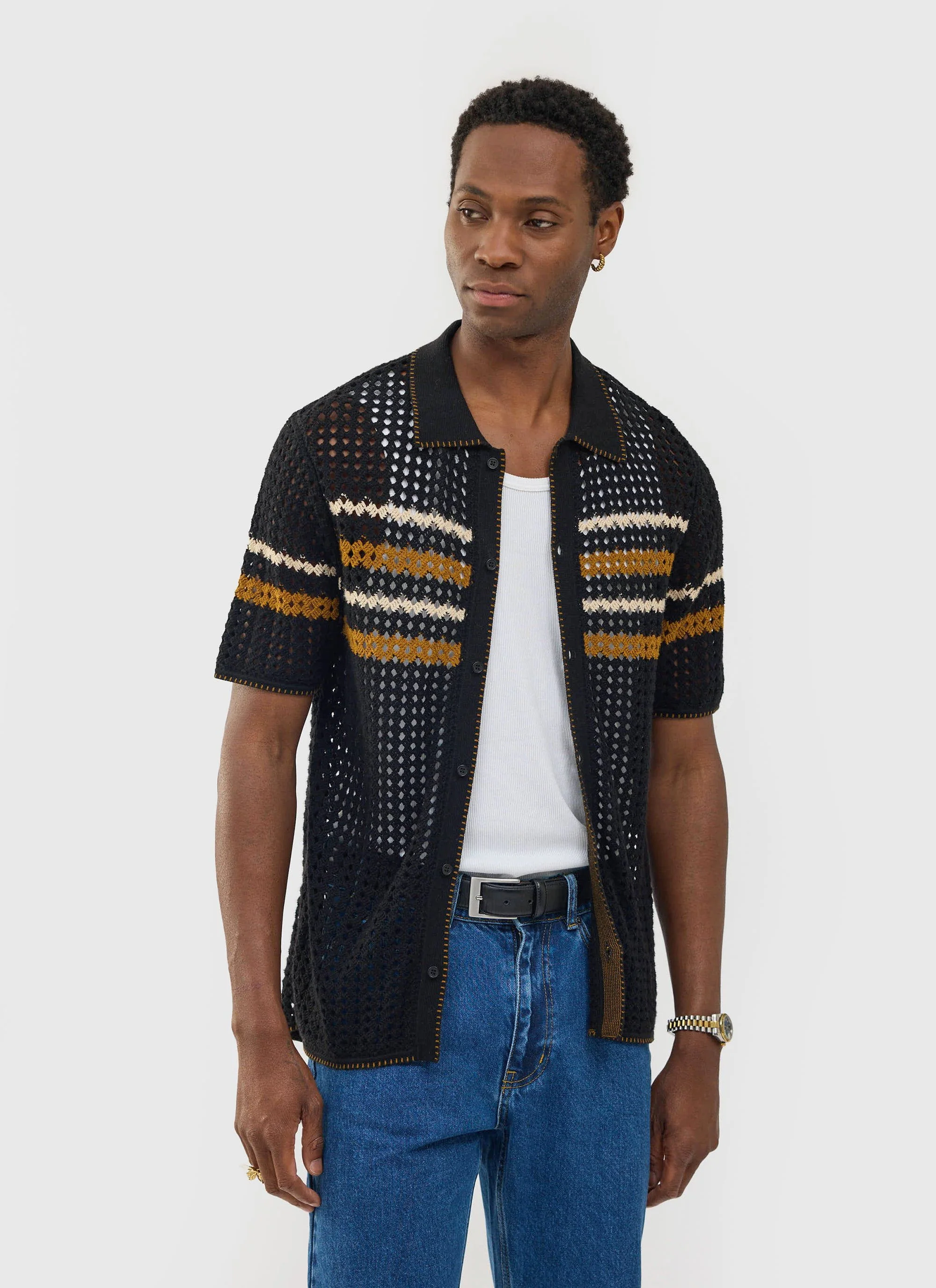 Pesaro Knitted Shirt | Cotton | Black - Image 8