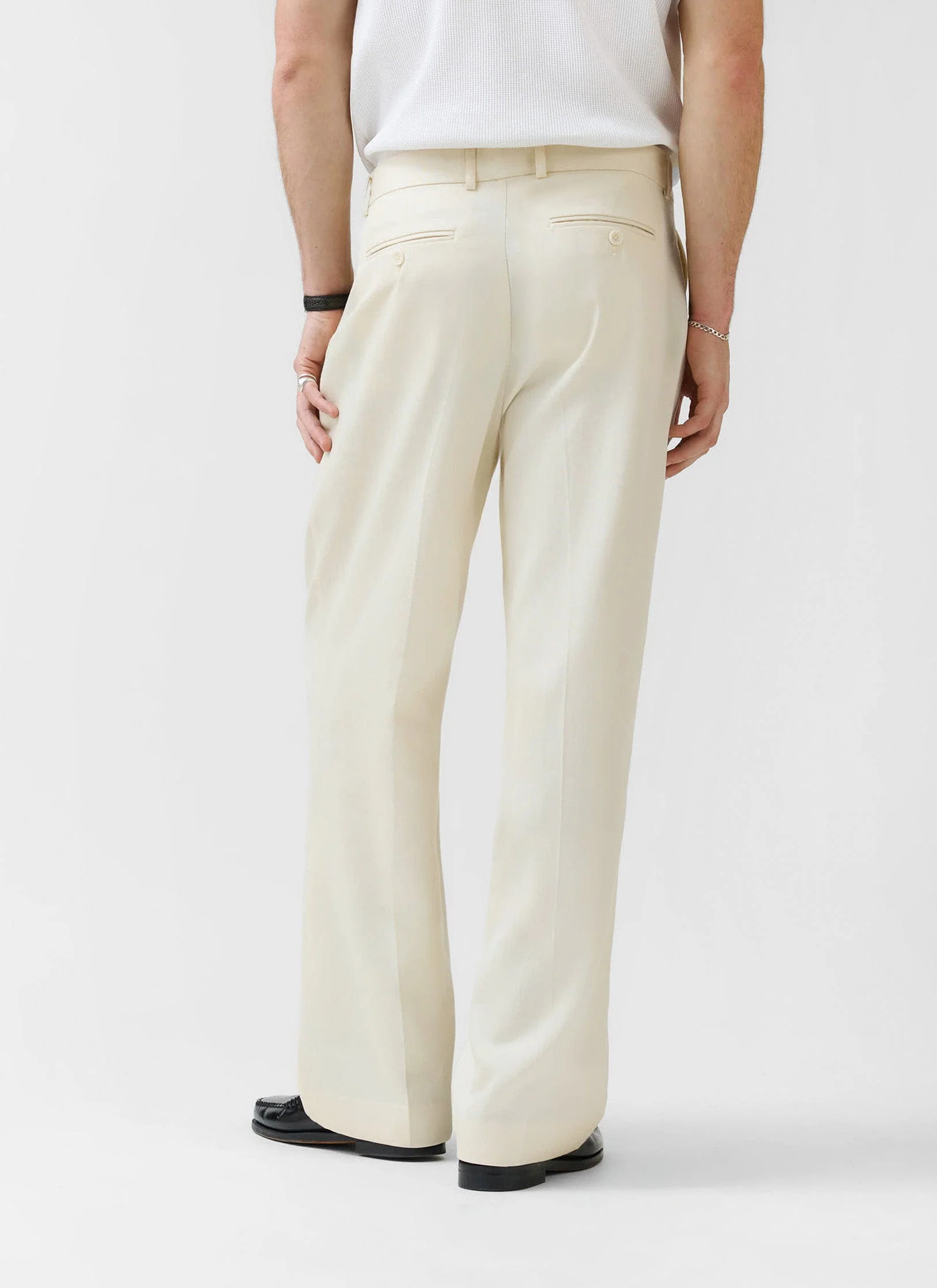 Pleated Tailored Trousers | Lyocell | Cream - Image 7