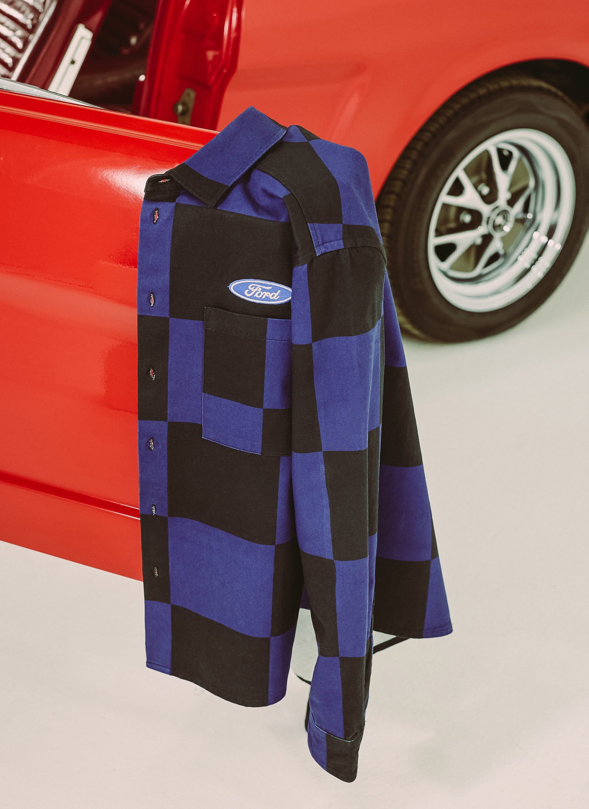 Printed Overshirt | Percival x Ford | Navy - Image 7