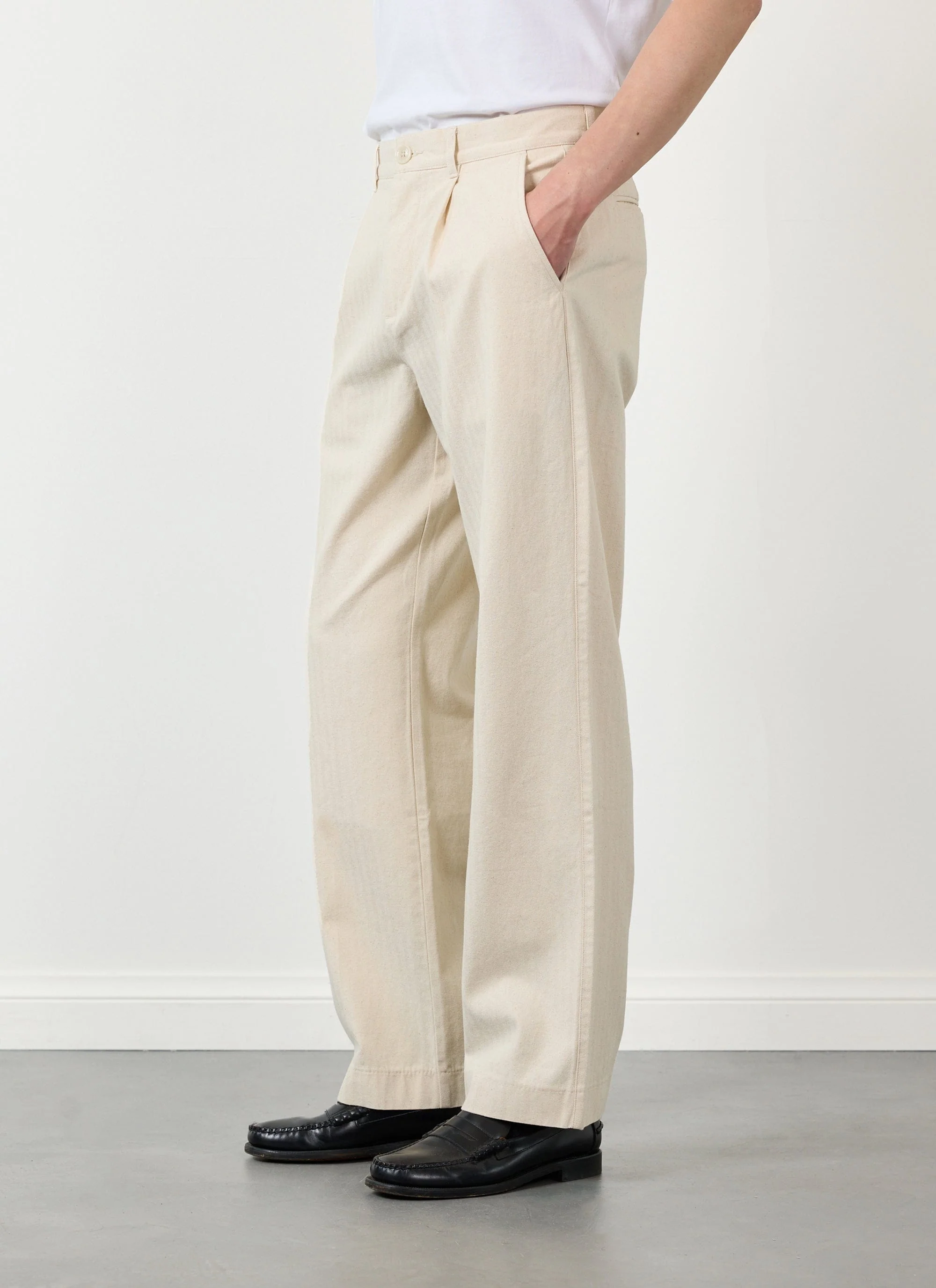Program Pleated Trousers | Cotton | Cream - Image 4