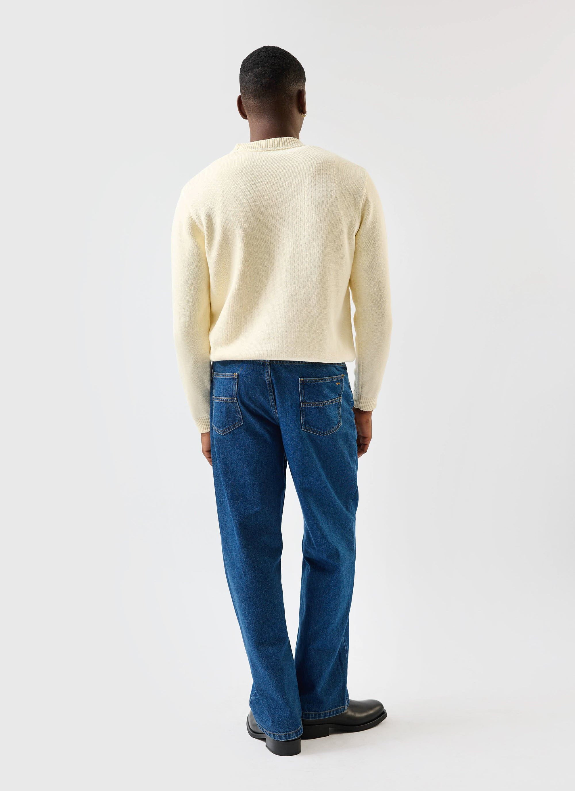 Public Library Knitted Crew Neck Jumper | Wool | Ecru Cream - Image 7