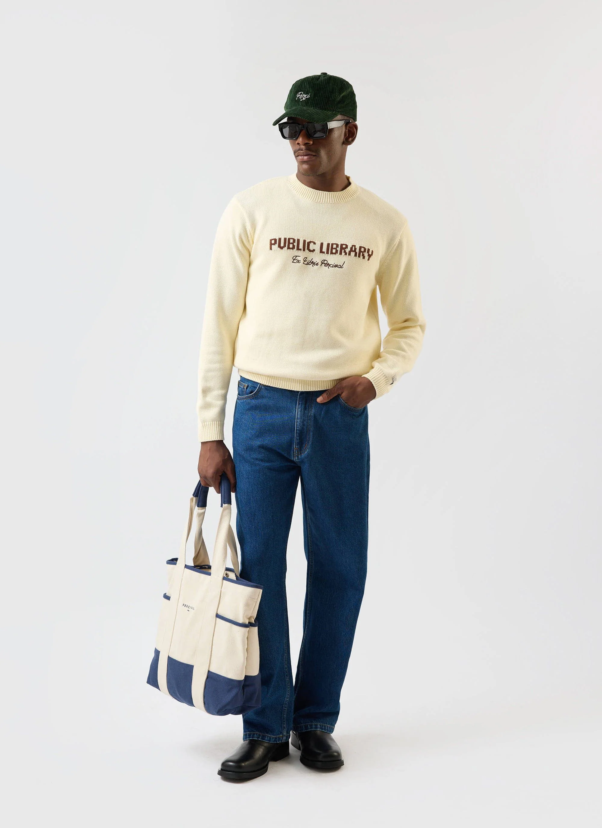 Public Library Knitted Crew Neck Jumper | Wool | Ecru Cream - Image 8