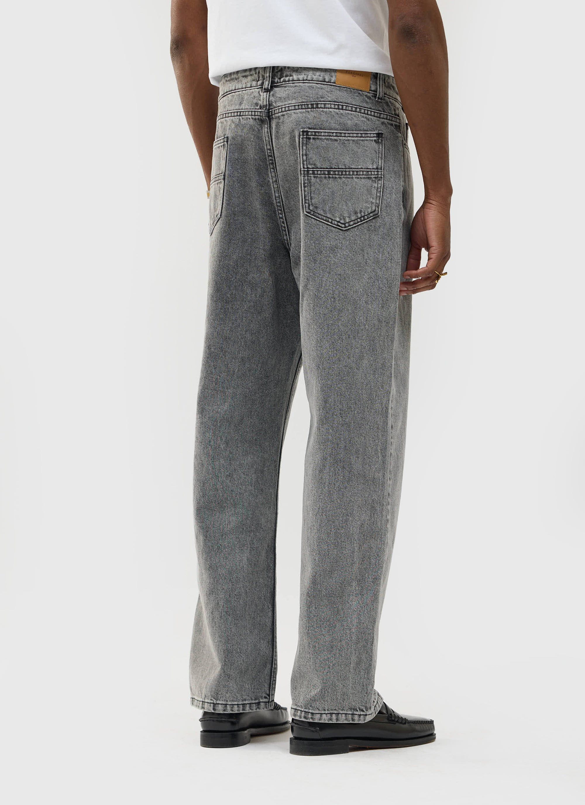 Wide Leg Denim Jeans | Warm Grey Wash - Image 3