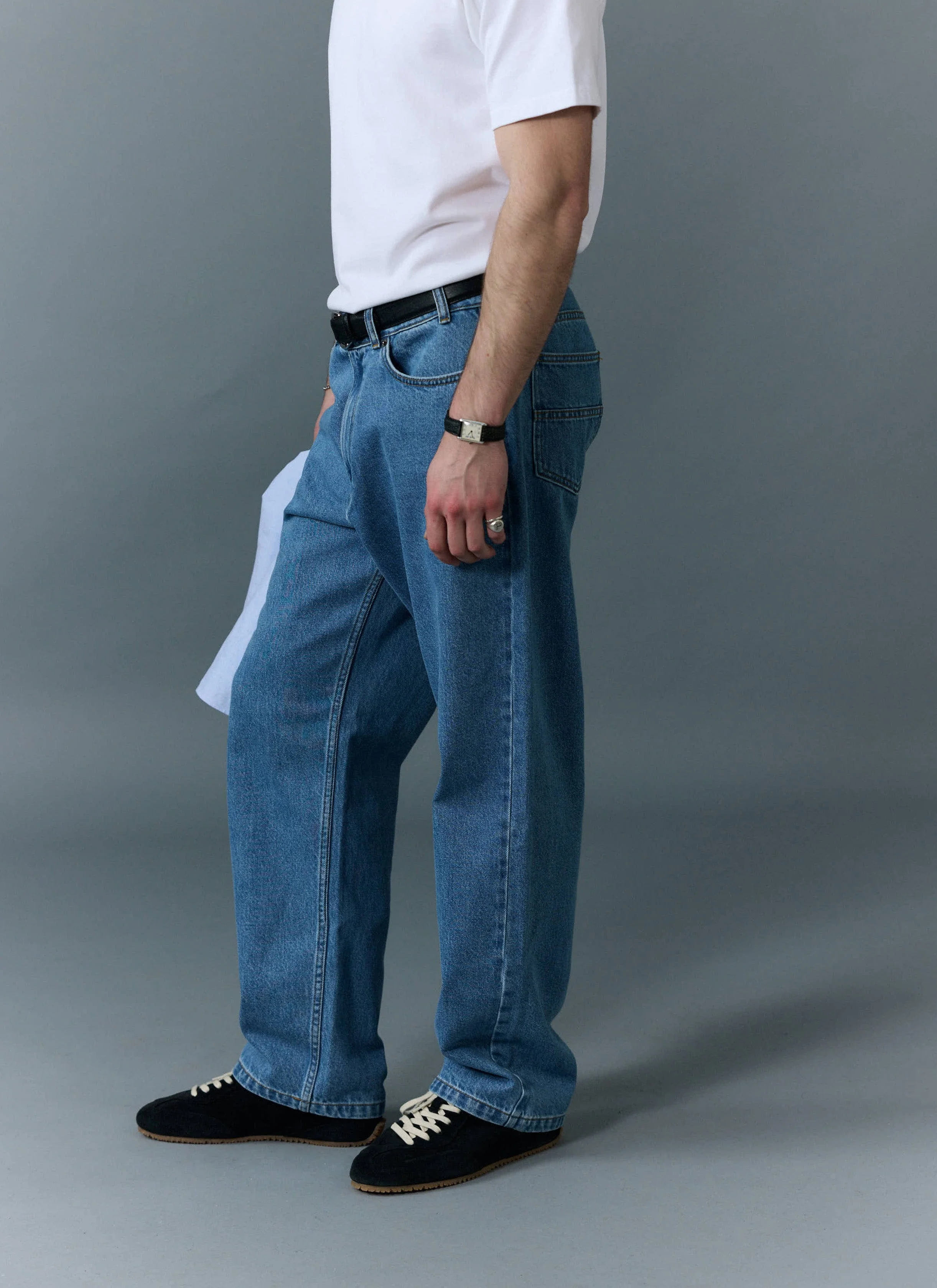 Relaxed Leg Denim Jeans | Light Wash Blue - Image 4