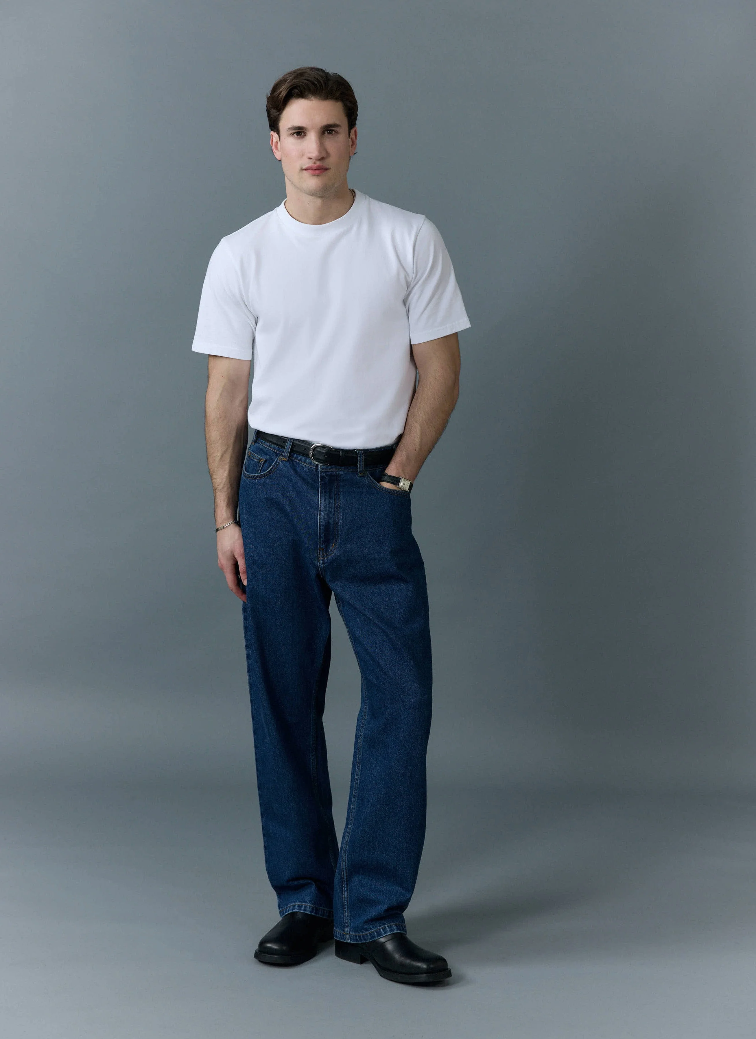 Relaxed Leg Denim Jeans | Mid Wash Blue - Image 3