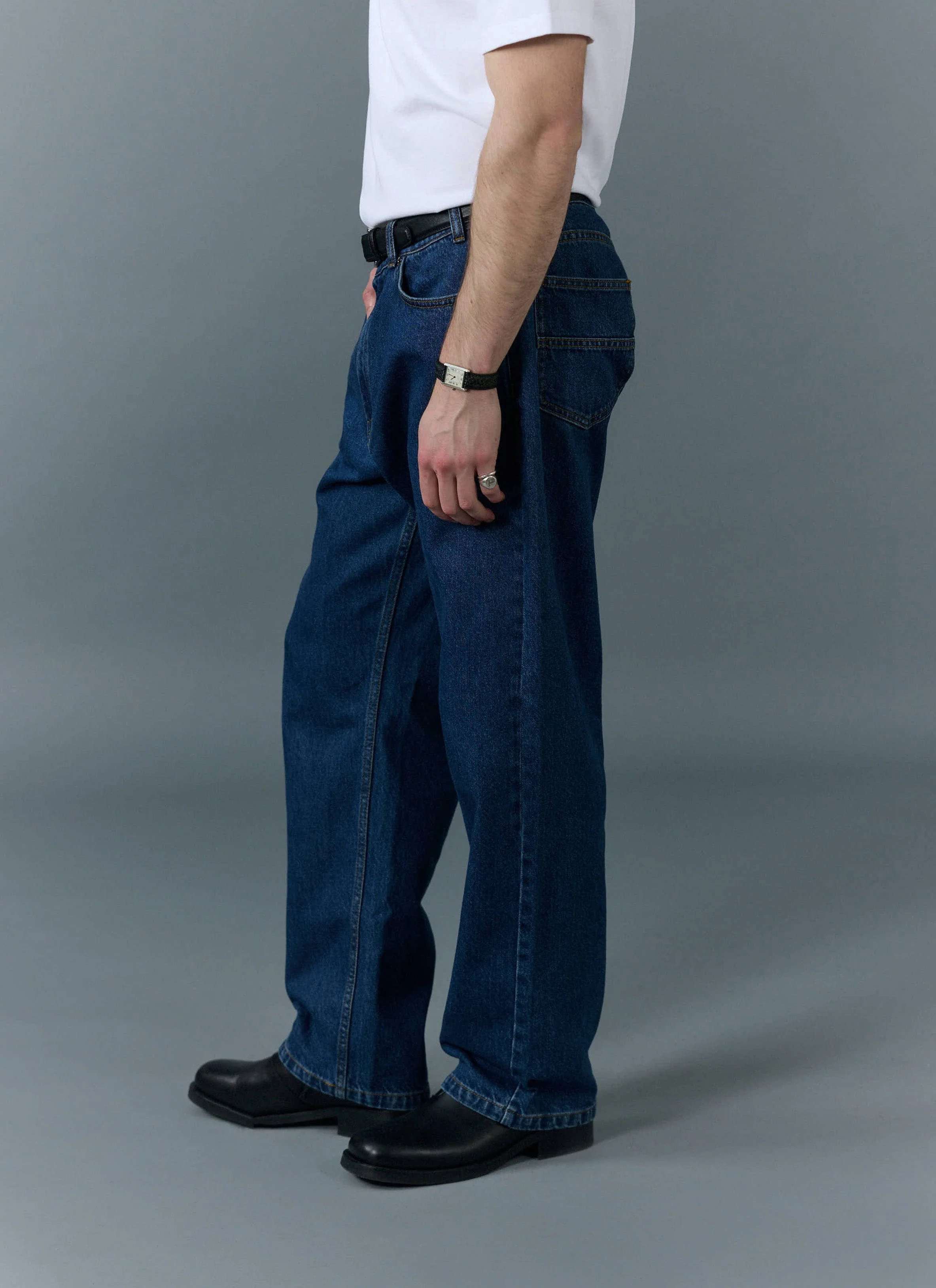 Relaxed Leg Denim Jeans | Mid Wash Blue - Image 5