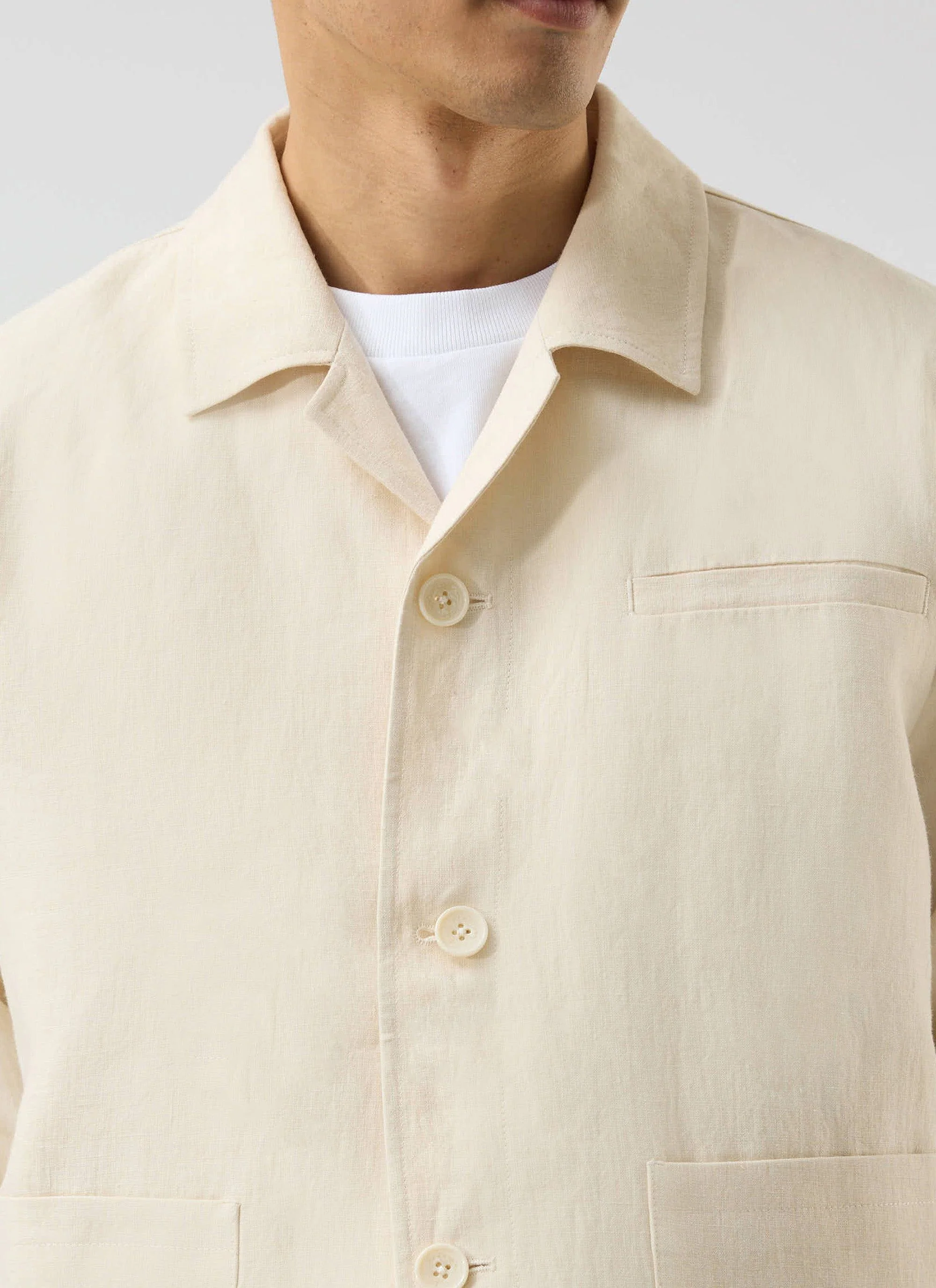 Relaxed Linen Overshirt | Cream - Image 4