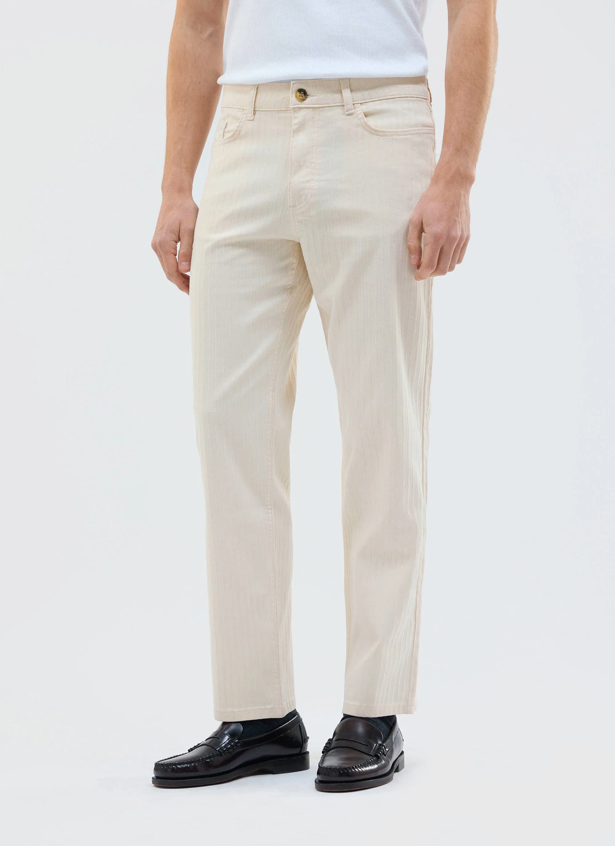 Rocco 5 Pocket Trousers | Cotton | Cream - Image 5