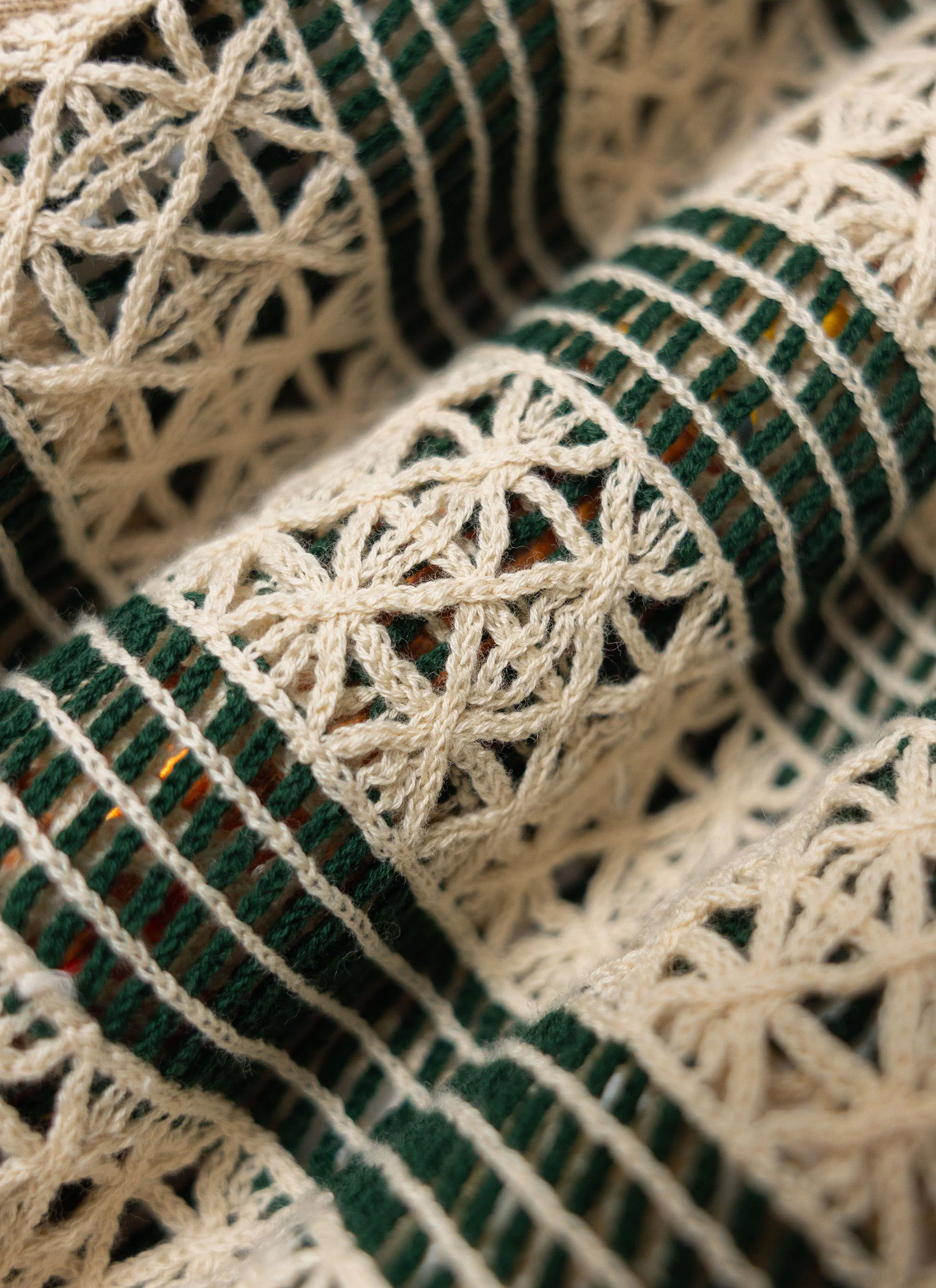 Sarti Knitted Polo Shirt | Cotton | Cream with Forest - Image 7