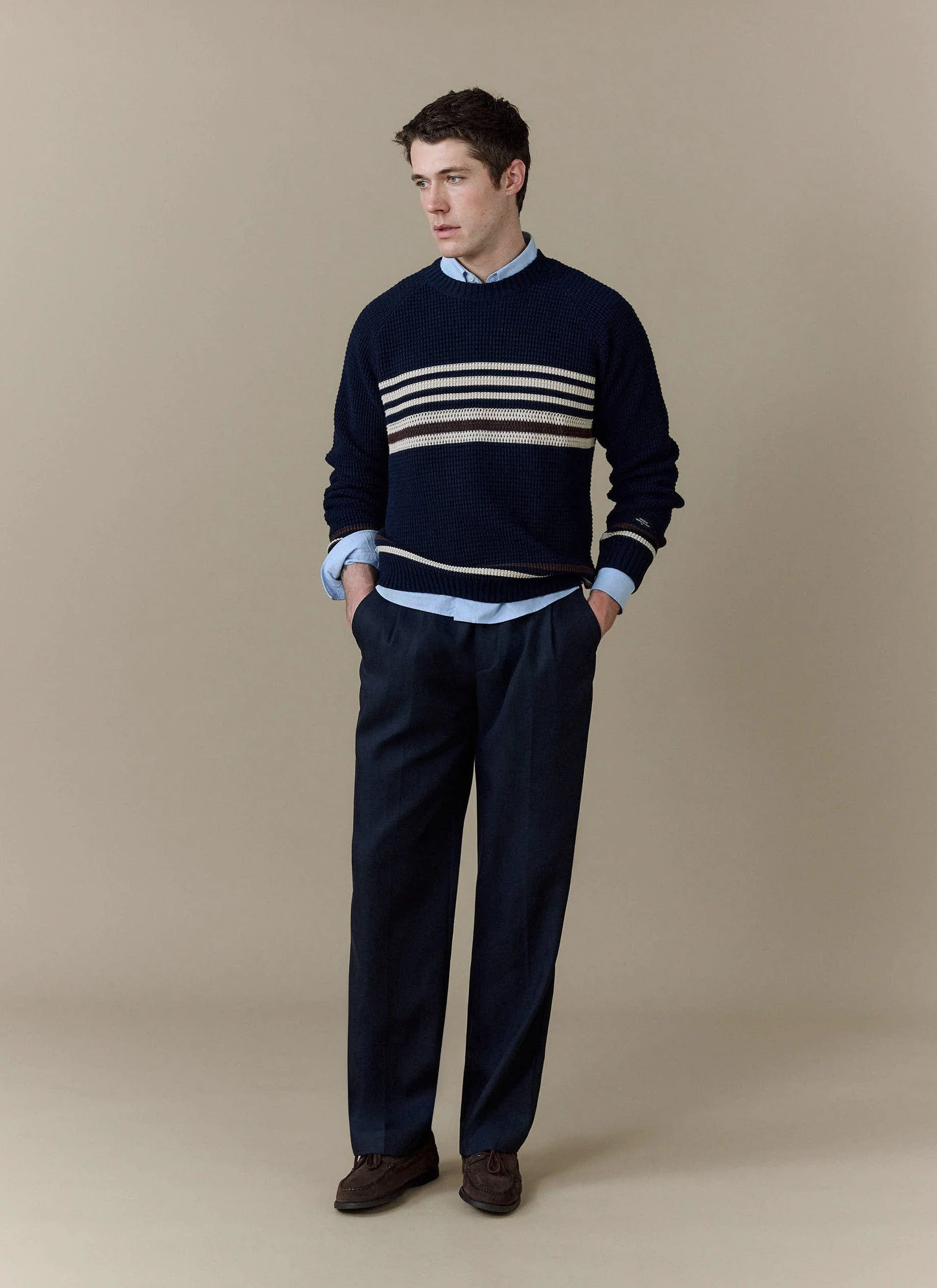 Sergio Crochet Jumper | Cotton | Navy - Image 2