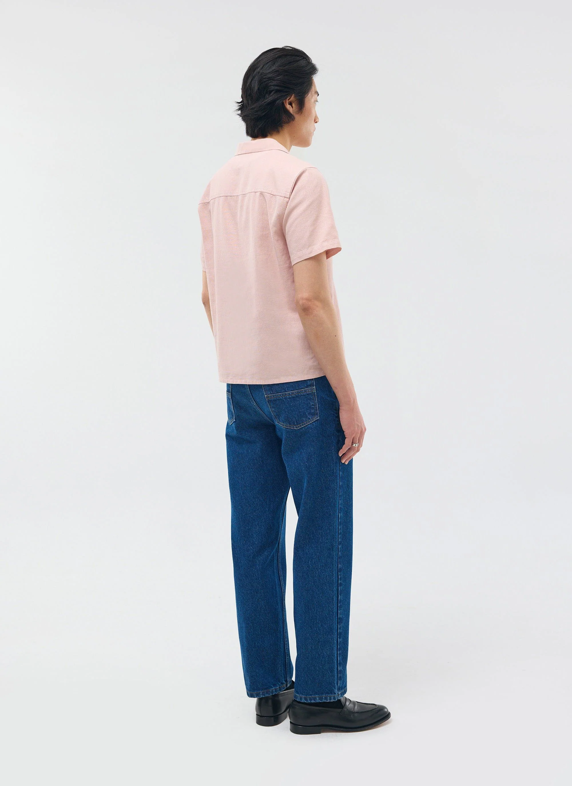 Short Sleeve Cuban Shirt | Linen | Dusty Pink - Image 4