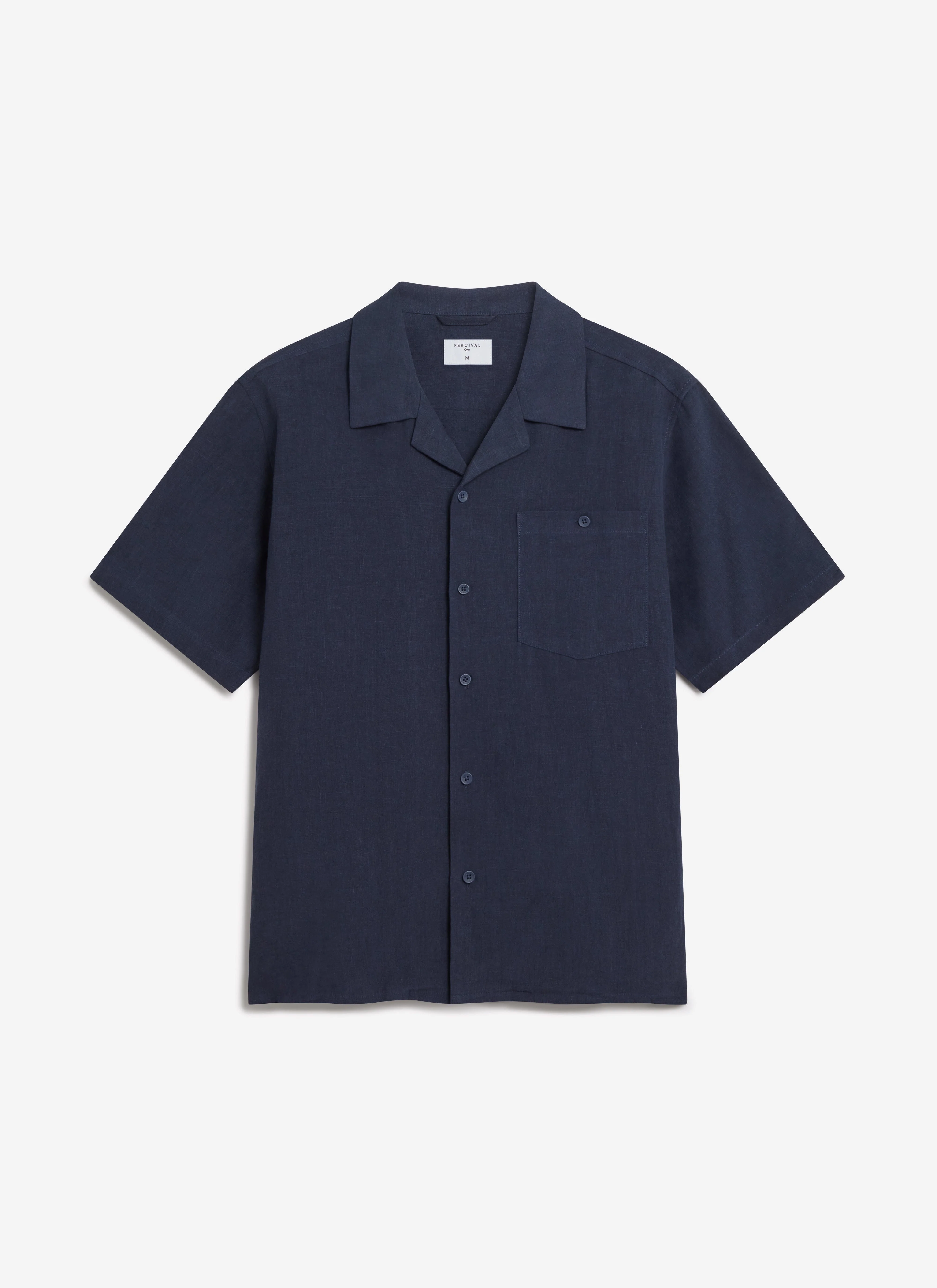 Short Sleeve Cuban Shirt | Linen | Navy - Image 3