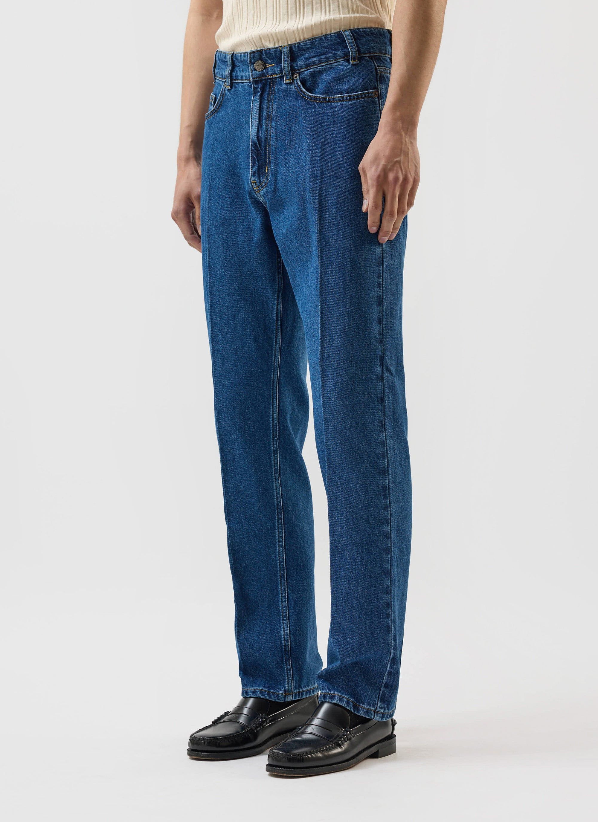 Stay Press Denim Jeans | Percival x Warren | Mid Wash Blue - Image 5
