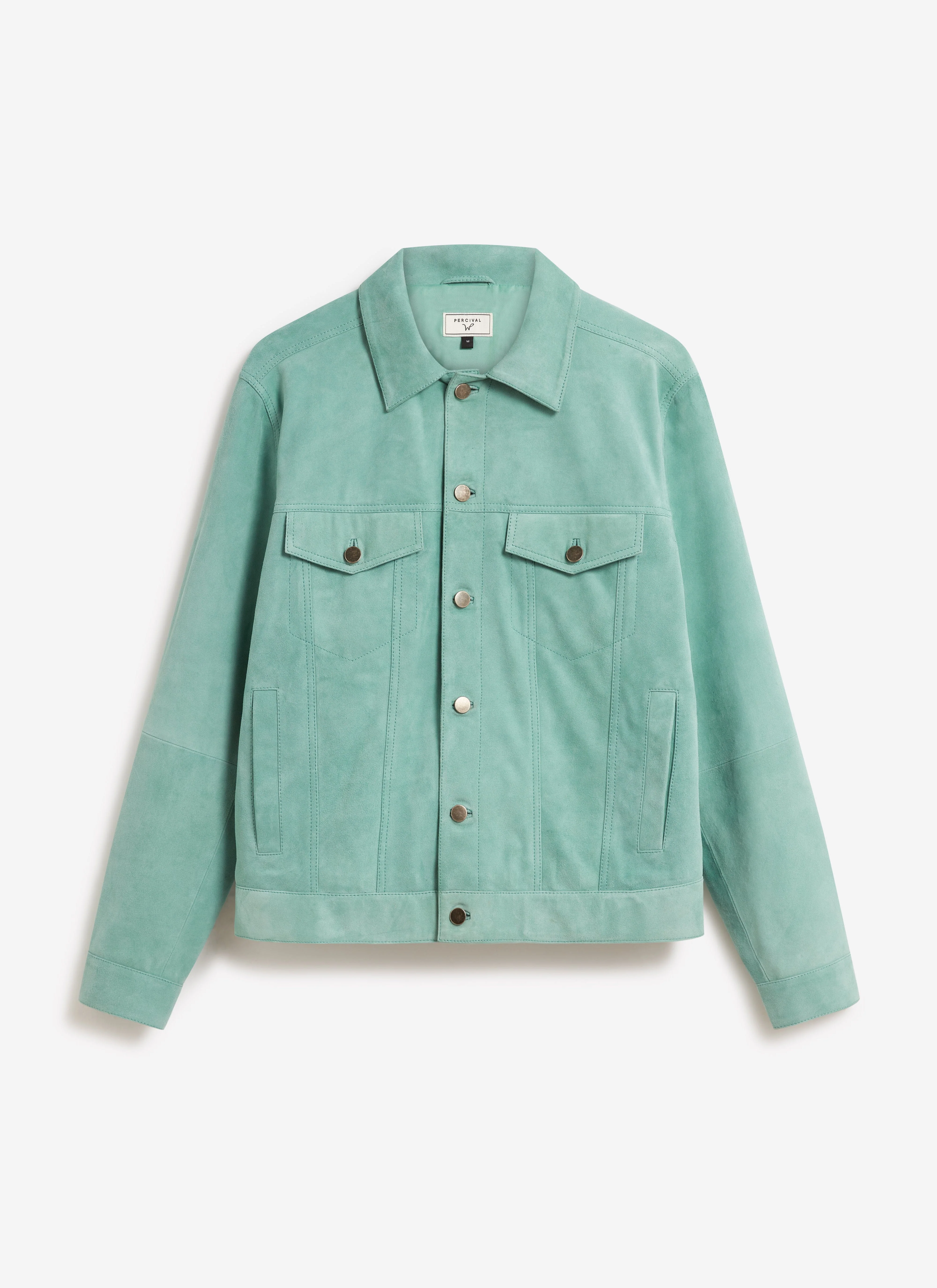Suede Western Leather Jacket | Mint Green - Image 2