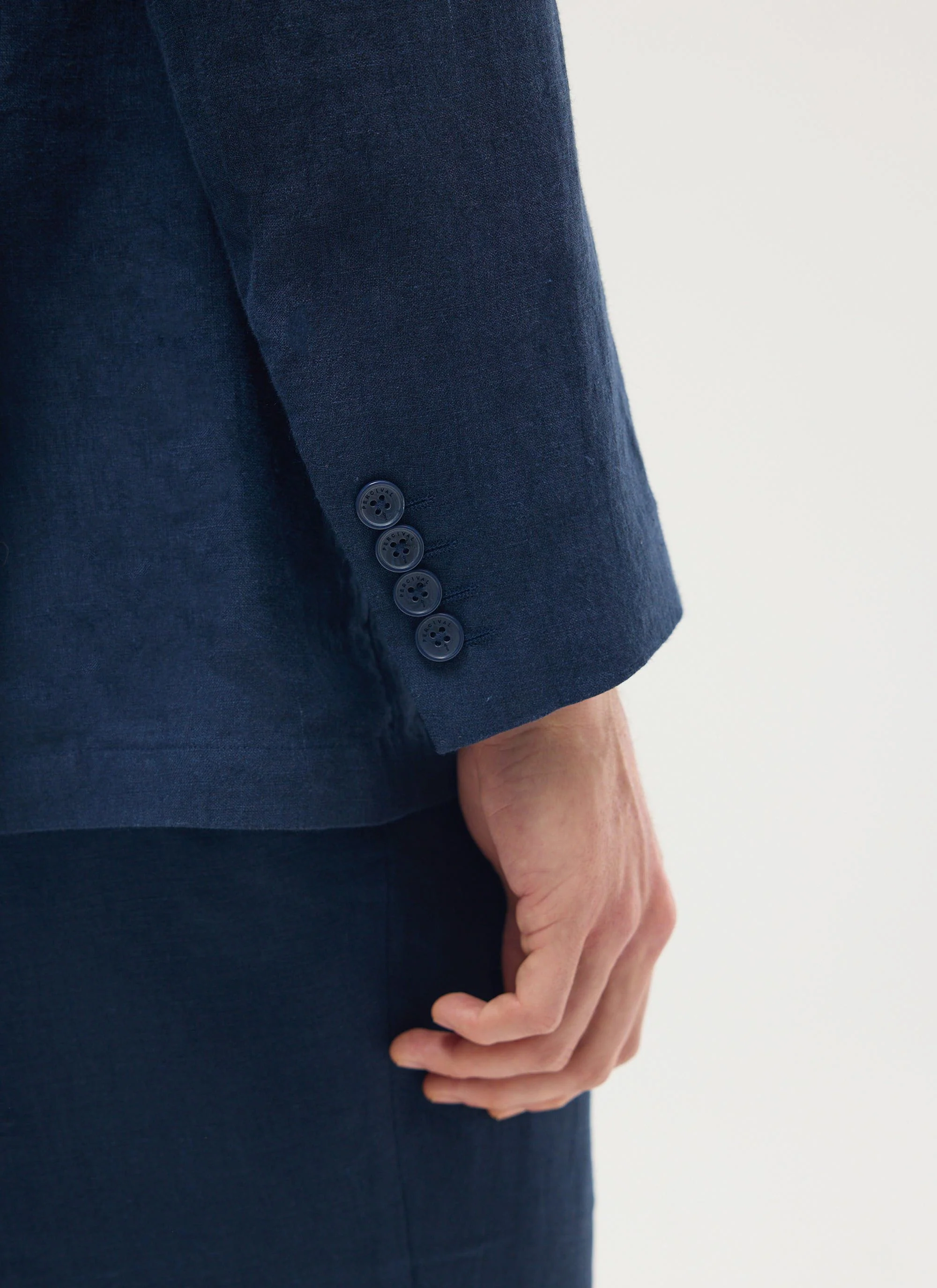 Tailored Double Breasted Blazer | Linen | Navy - Image 5