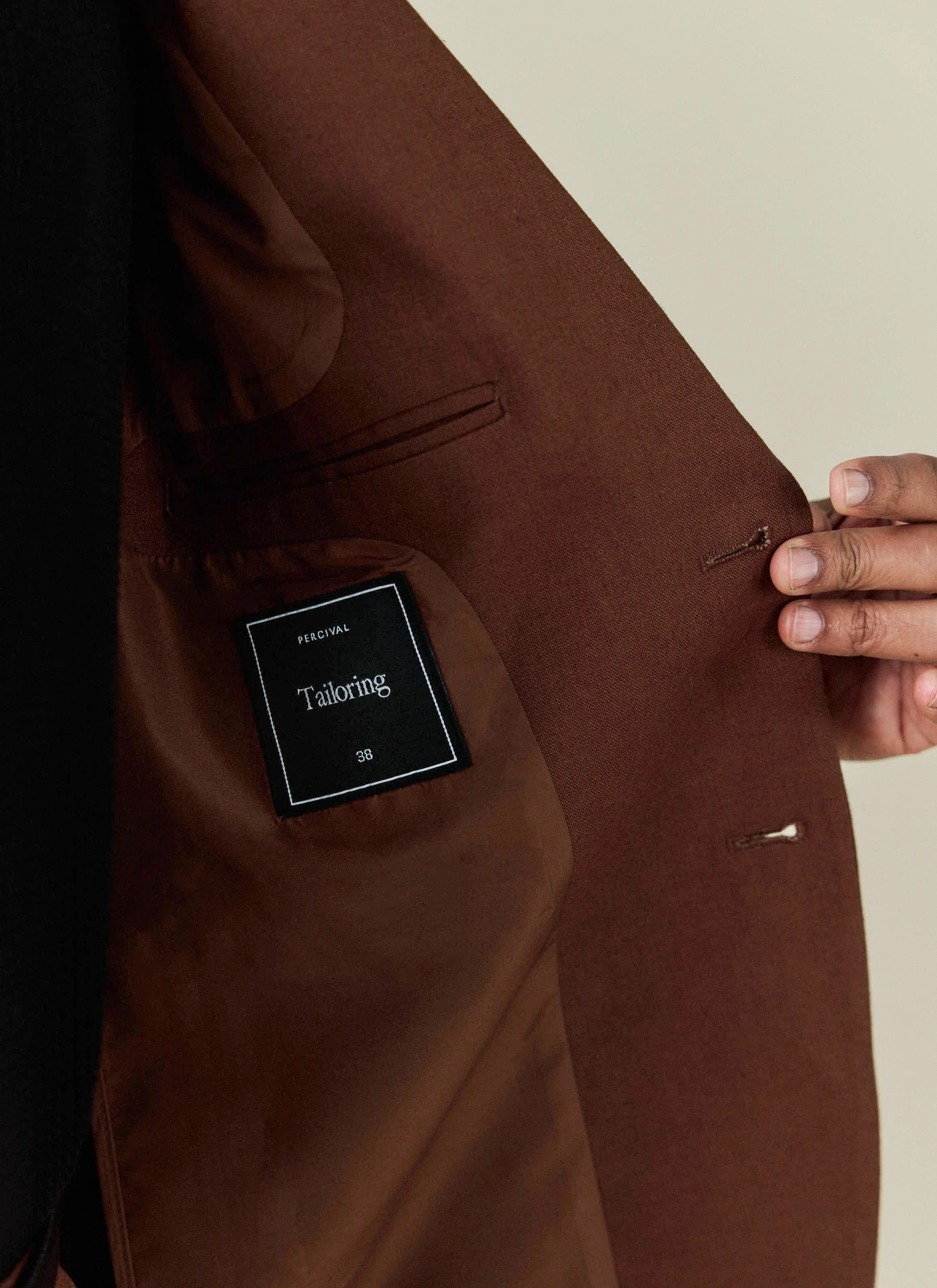 Tailored Linen Blazer | Brown - Image 9