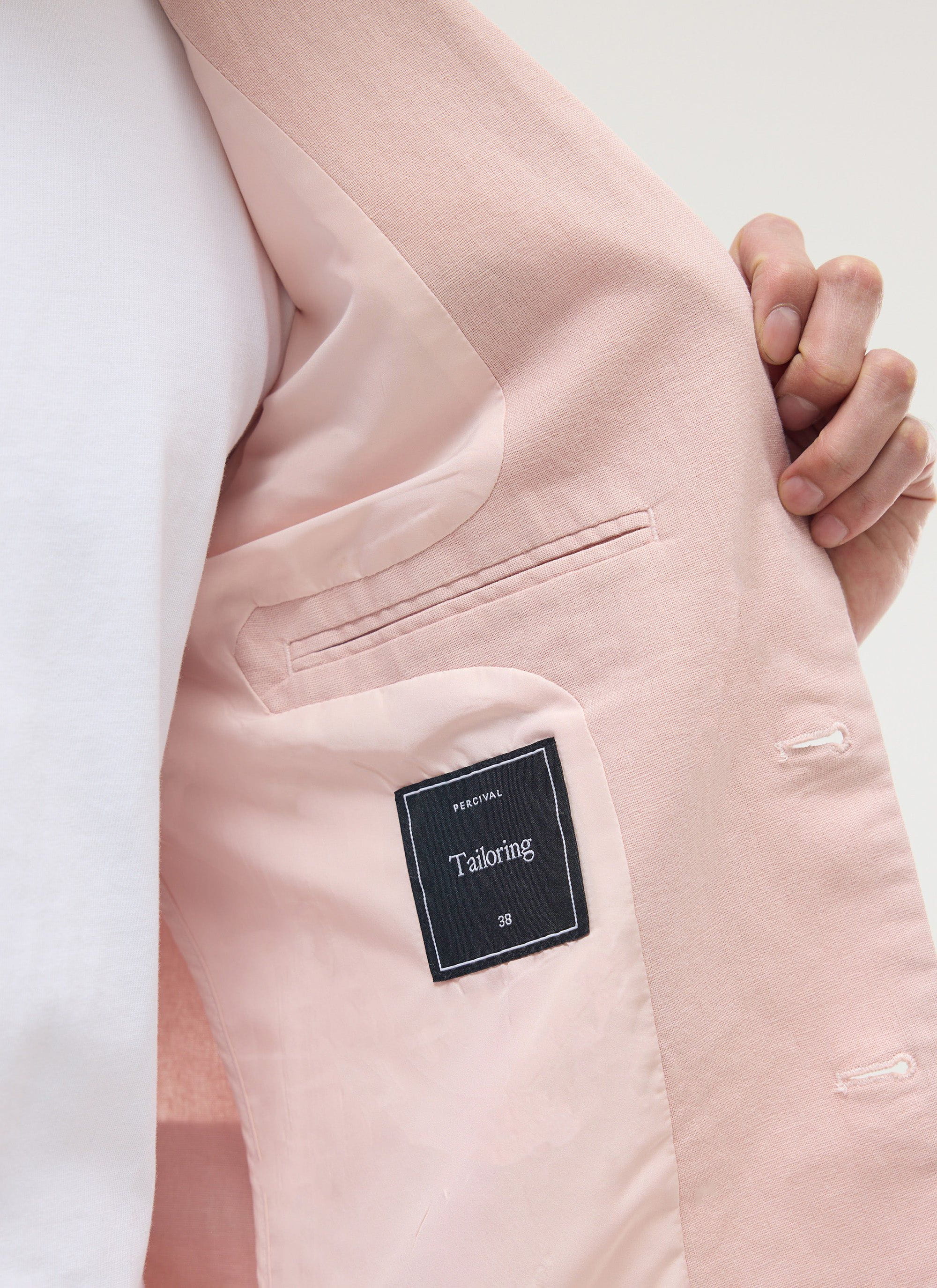 Tailored Linen Blazer | Dusty Pink - Image 6