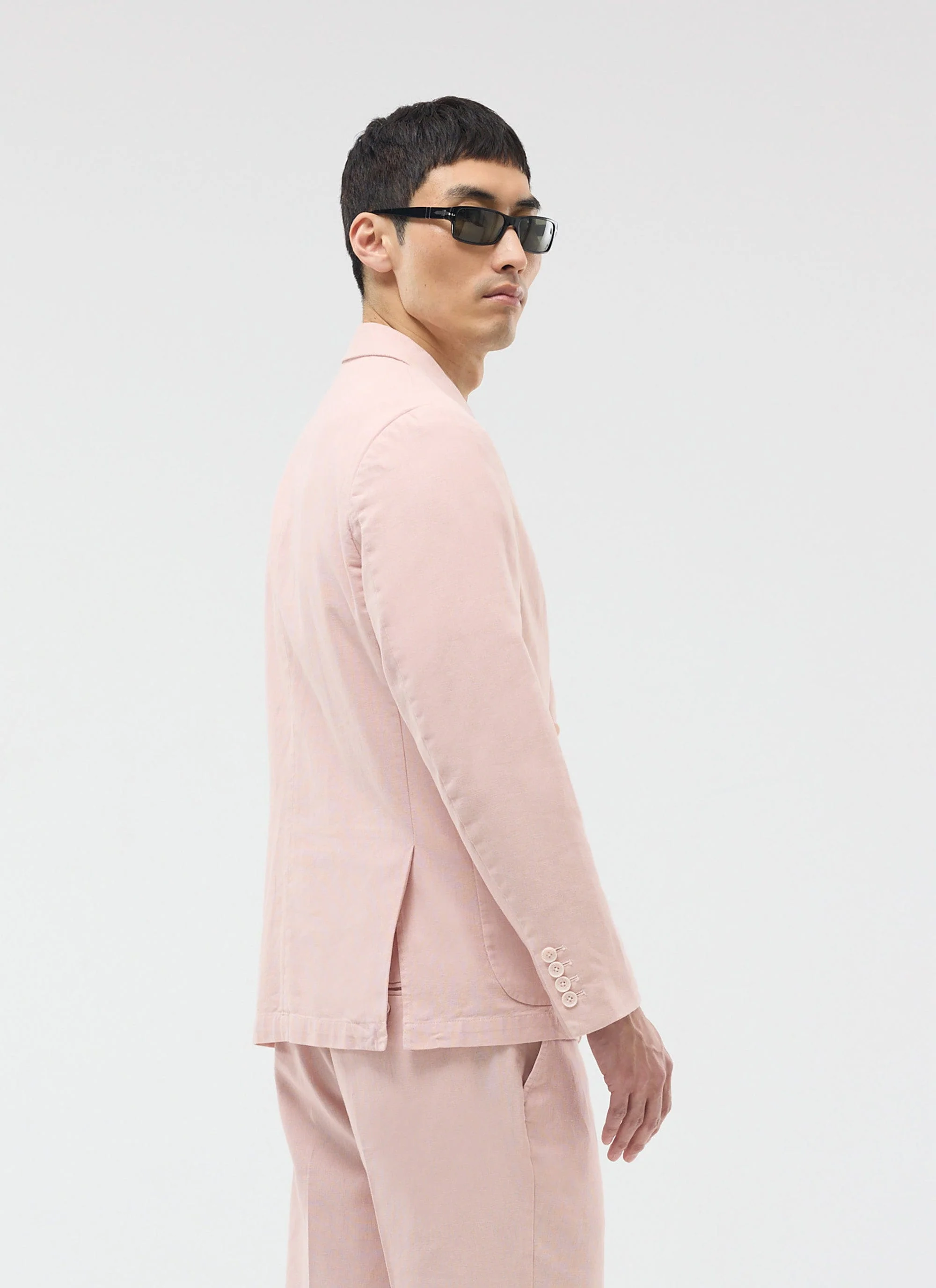 Tailored Linen Blazer | Dusty Pink - Image 7