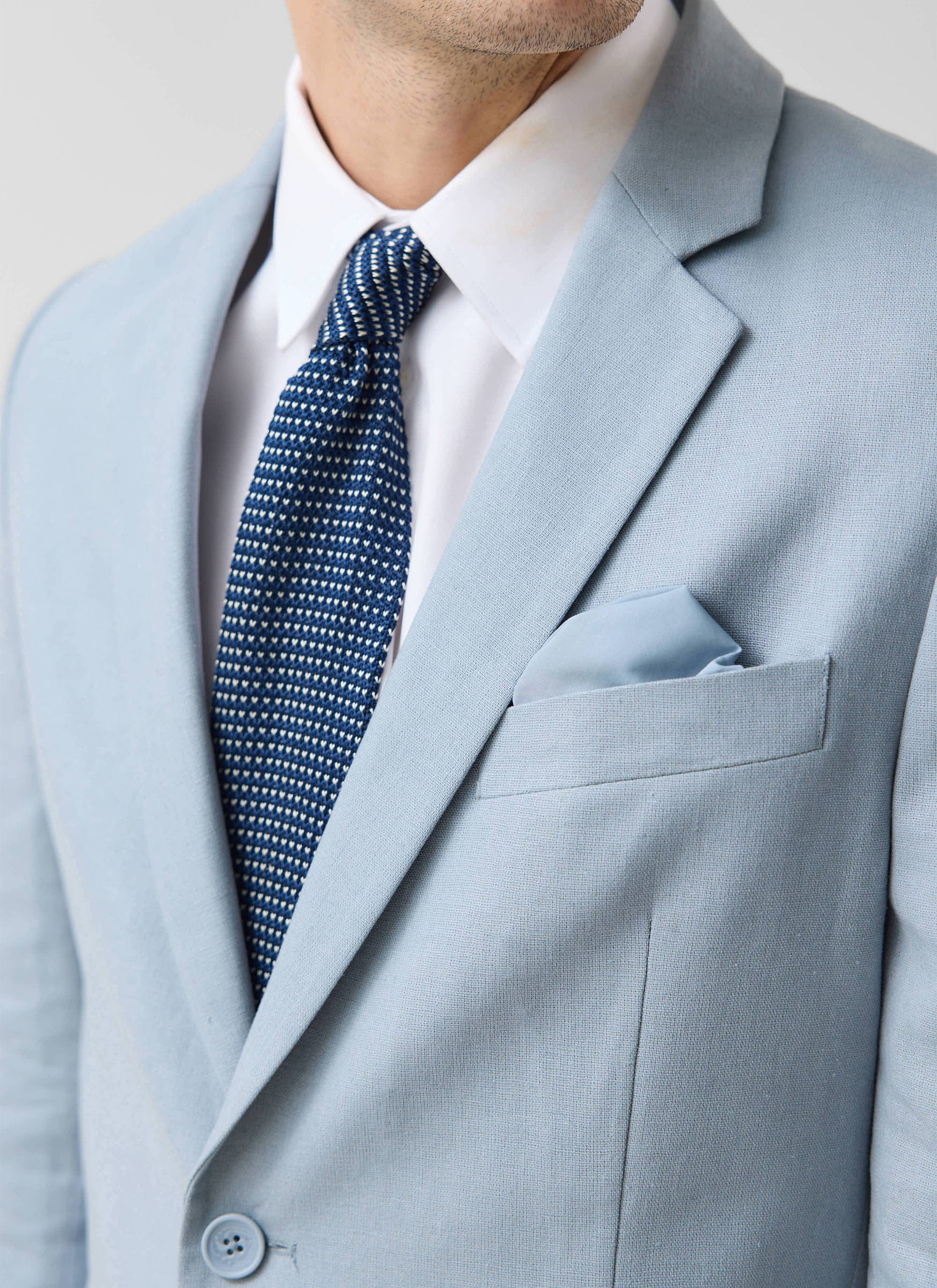 Tailored Linen Blazer | Light Blue - Image 6