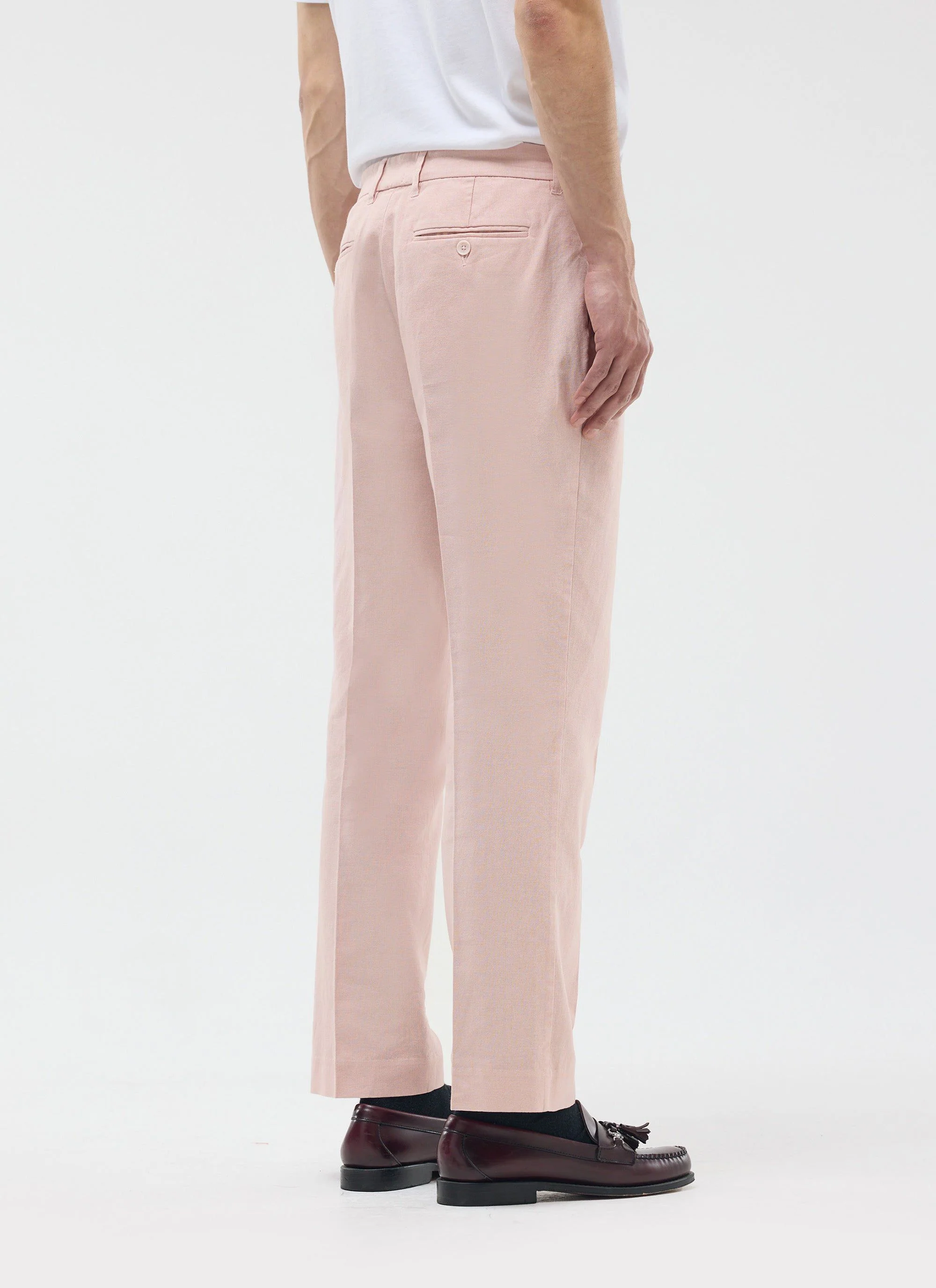 Tailored Linen Trousers | Dusty Pink - Image 4