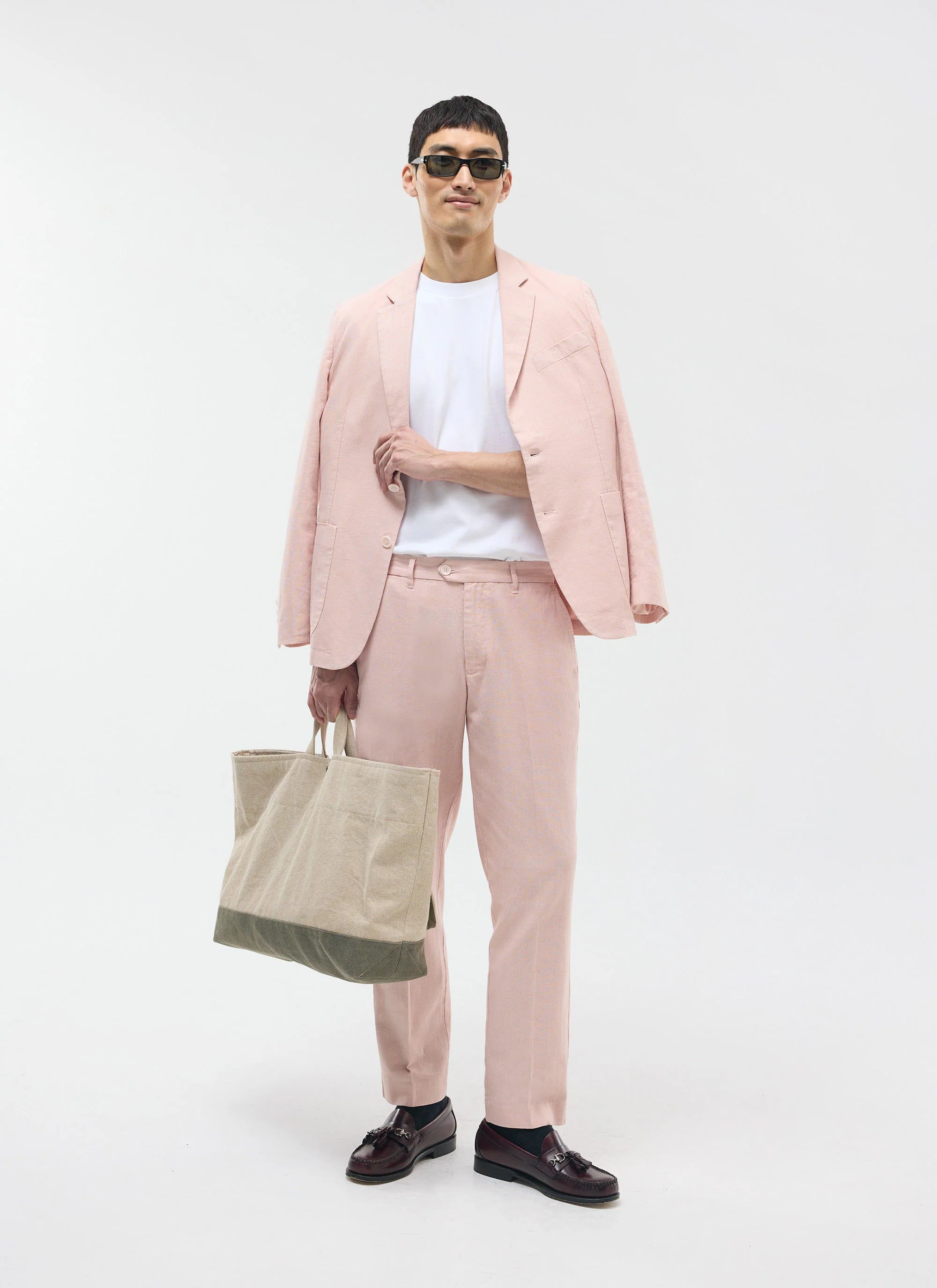 Tailored Linen Trousers | Dusty Pink - Image 5