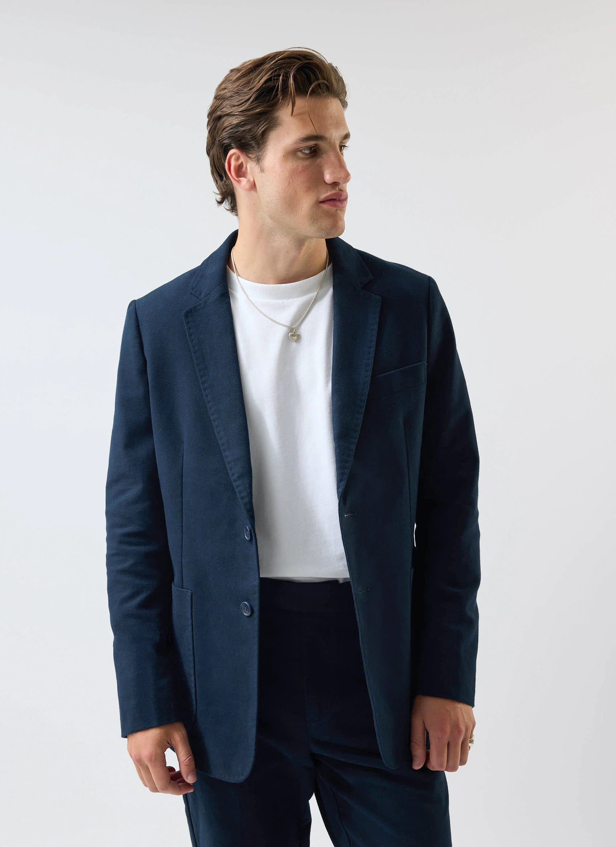 Tailored Moleskin Blazer | Navy - Image 3