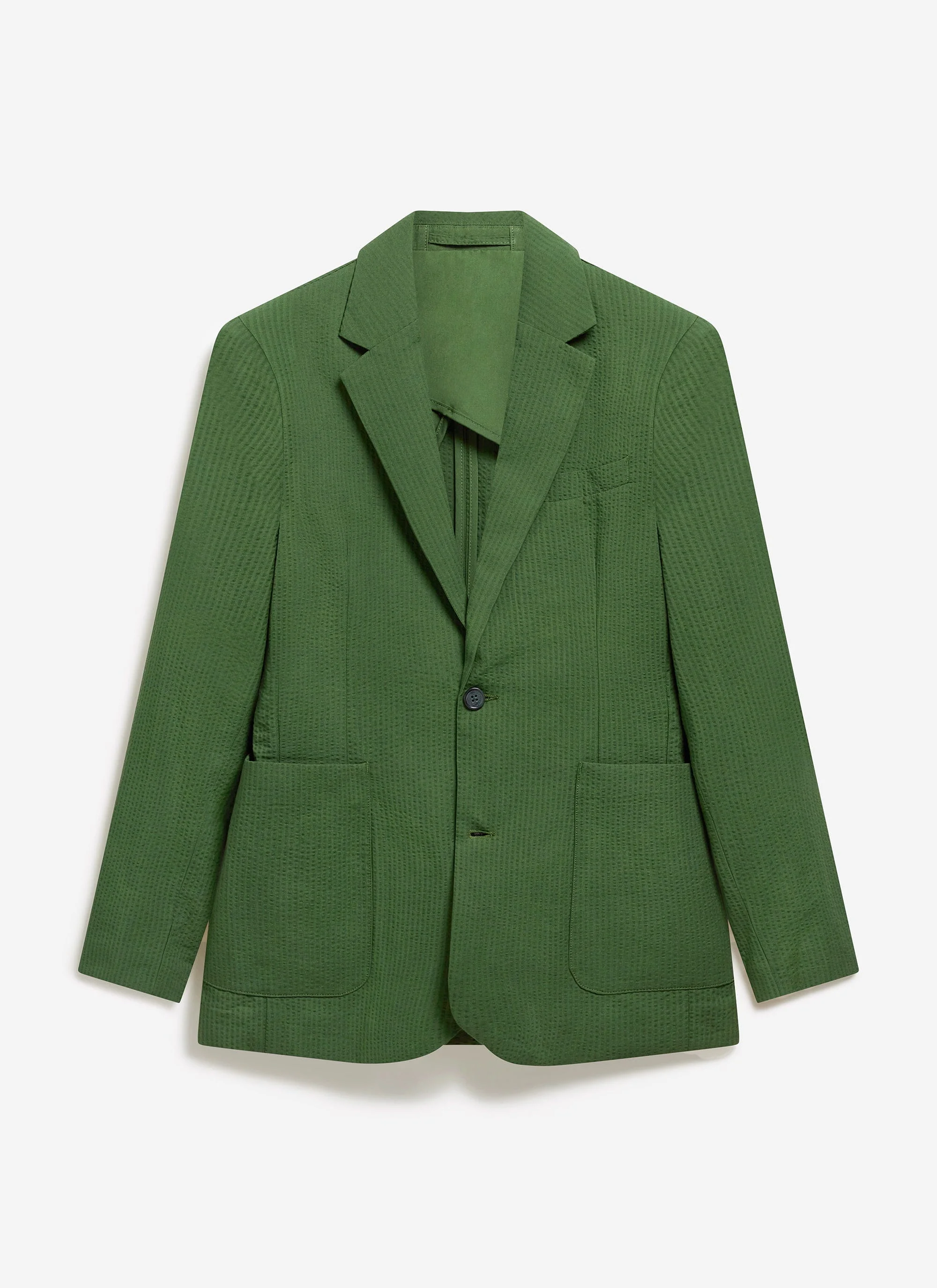 Tailored Seersucker Blazer | Forest - Image 2